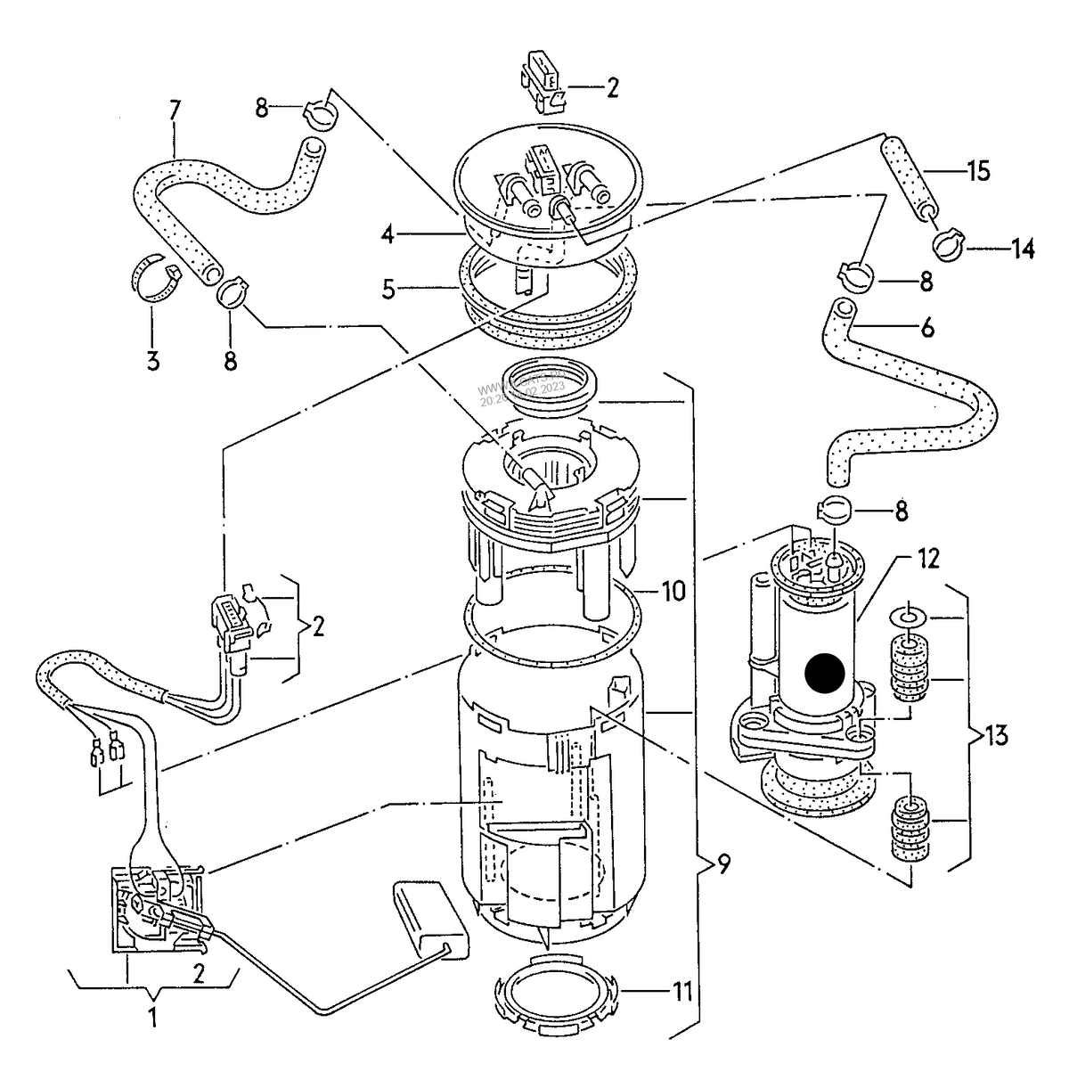 111863 Hella Swirl pot for Fuel pump 3.0bar white 'Special order 1-3 days'