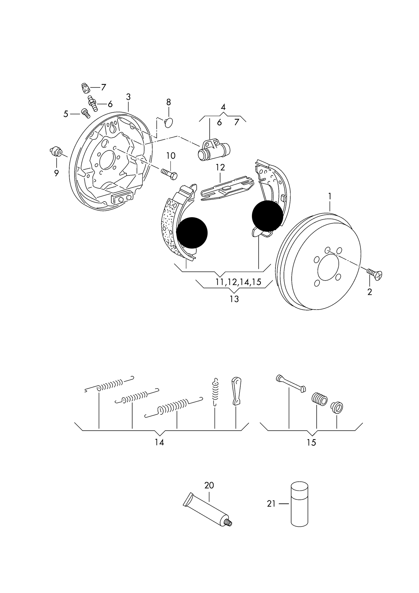 103075 Pagid Rear Brake Shoe Set 200mm Various VAG 00>