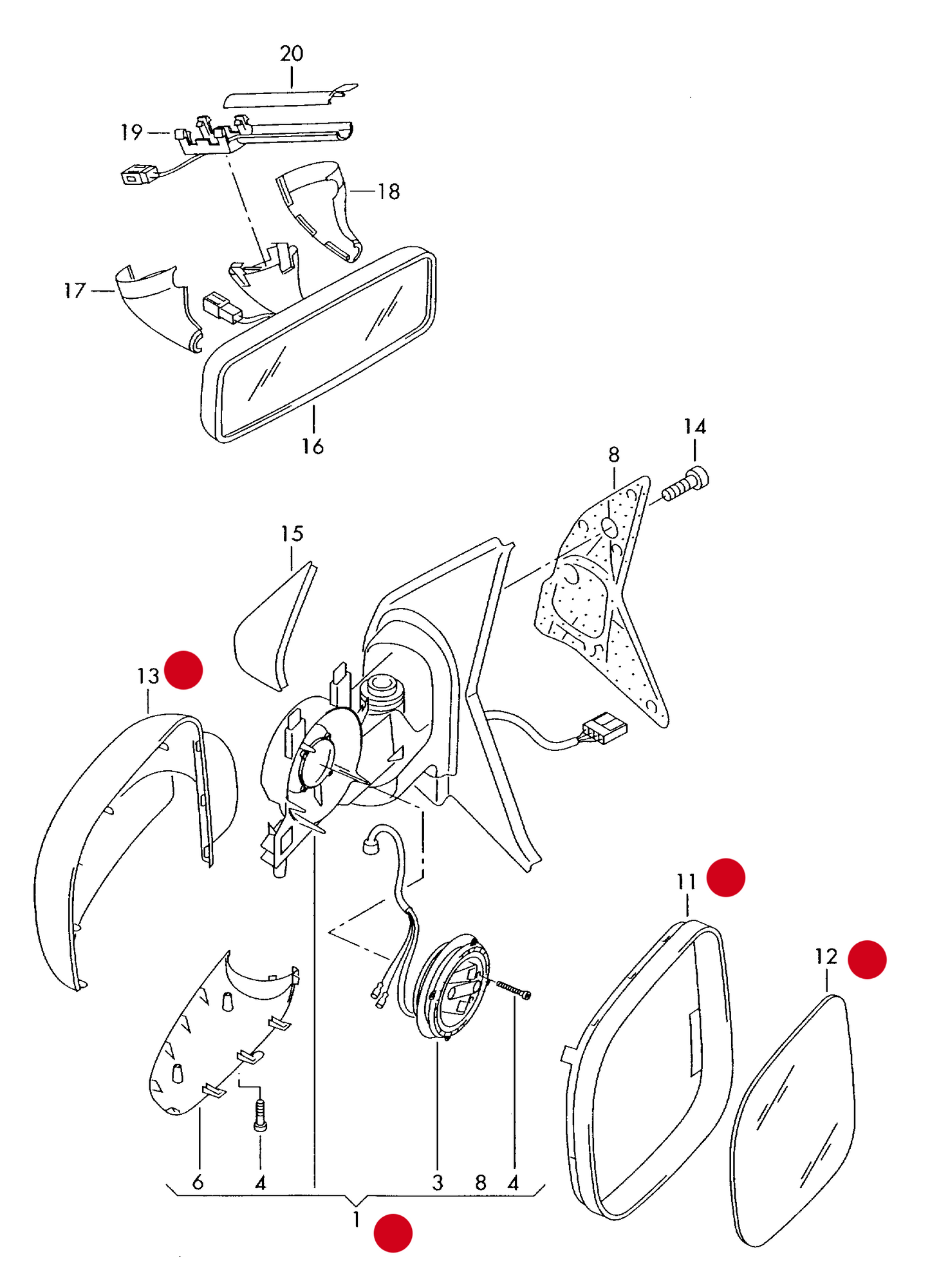 DM6315L Aftermarket Door Mirror-Left T5 03>09 Electric , Black PR-6XN only