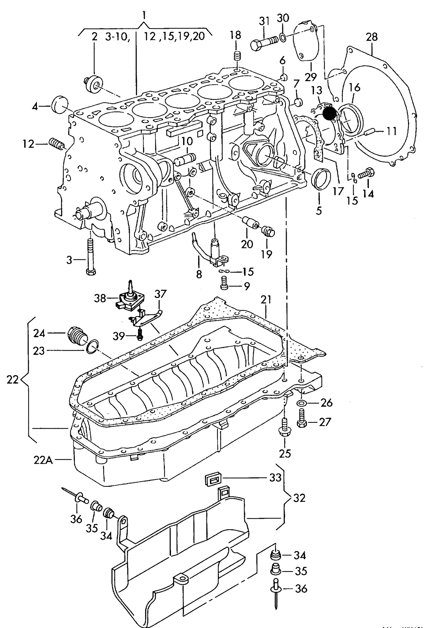 105753 Rear Crankshaft Seal & Flange 'new type' 1.8-2.5 96>