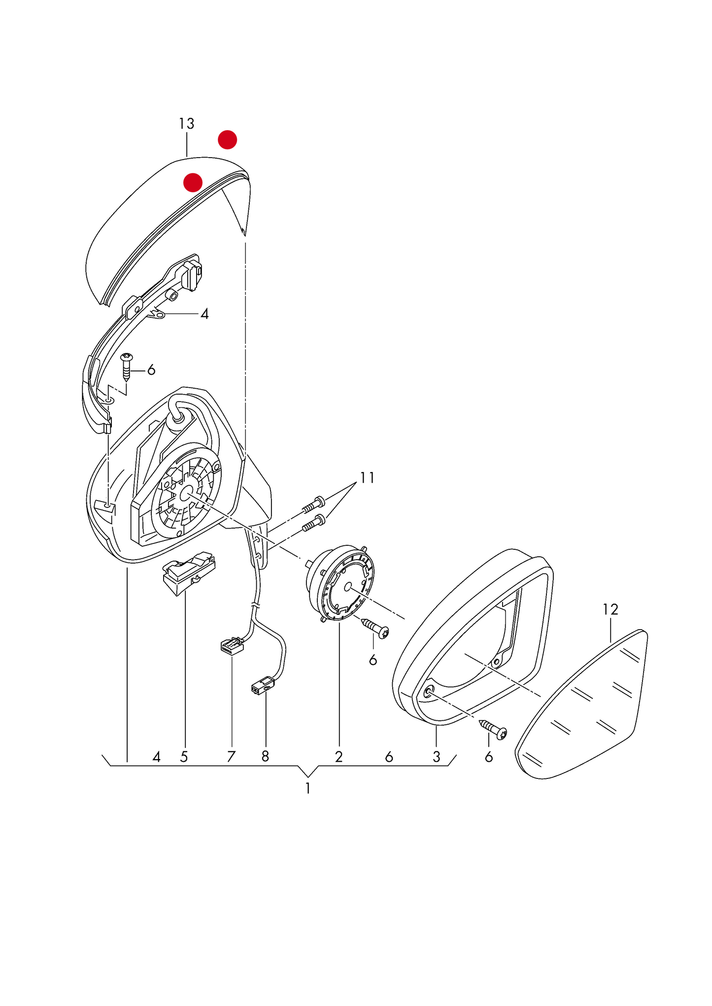MC6390 GENUINE R/H Primed mirror cover Golf mk7 2013>2017 PR-6FF,6FJ only!