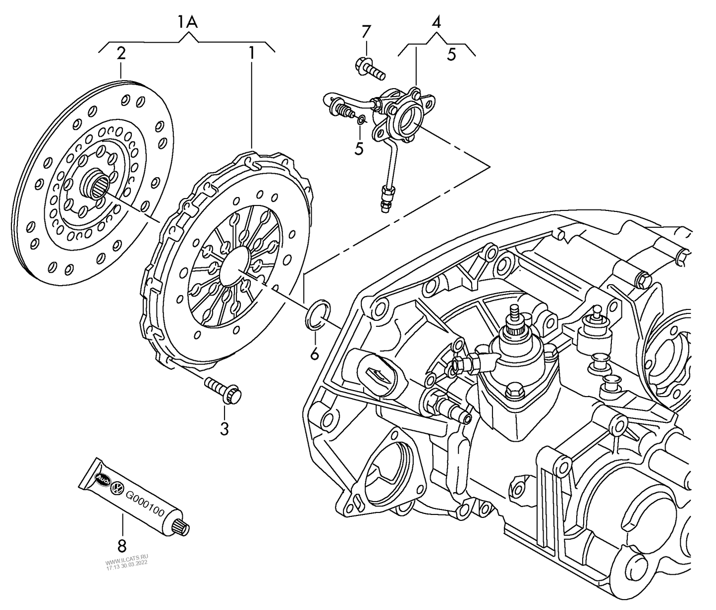 141-080 TT 8J Clutch kit quattro+ BUB 3.2ltr.