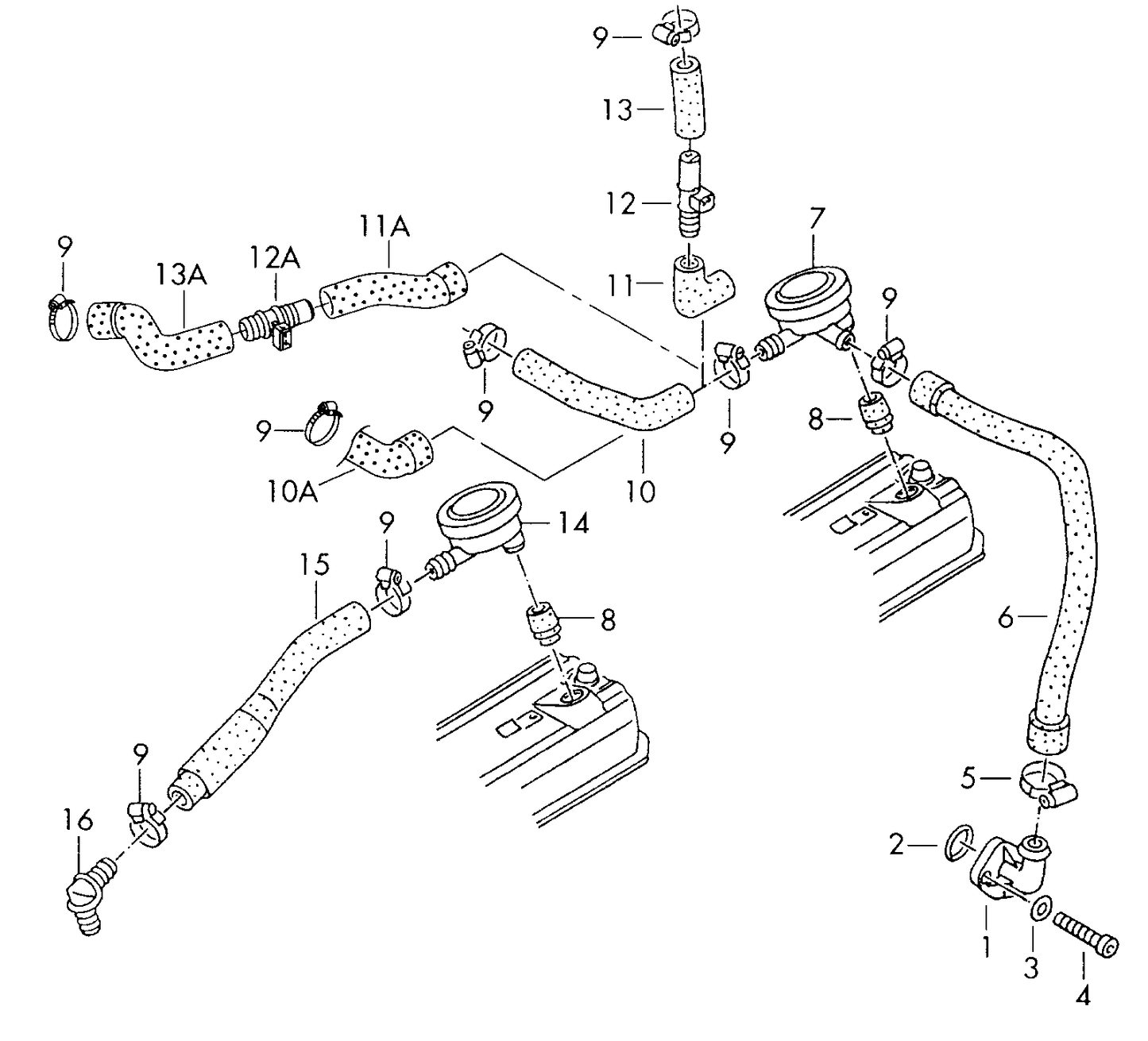 100290 Bung>Rocker Cover GTI/1.9D/TD/2.0 AAC/2.4D AAB/2.5 AAF/ACU, AHD,AGX,APA, ANJ,BBE,BBF, AVR