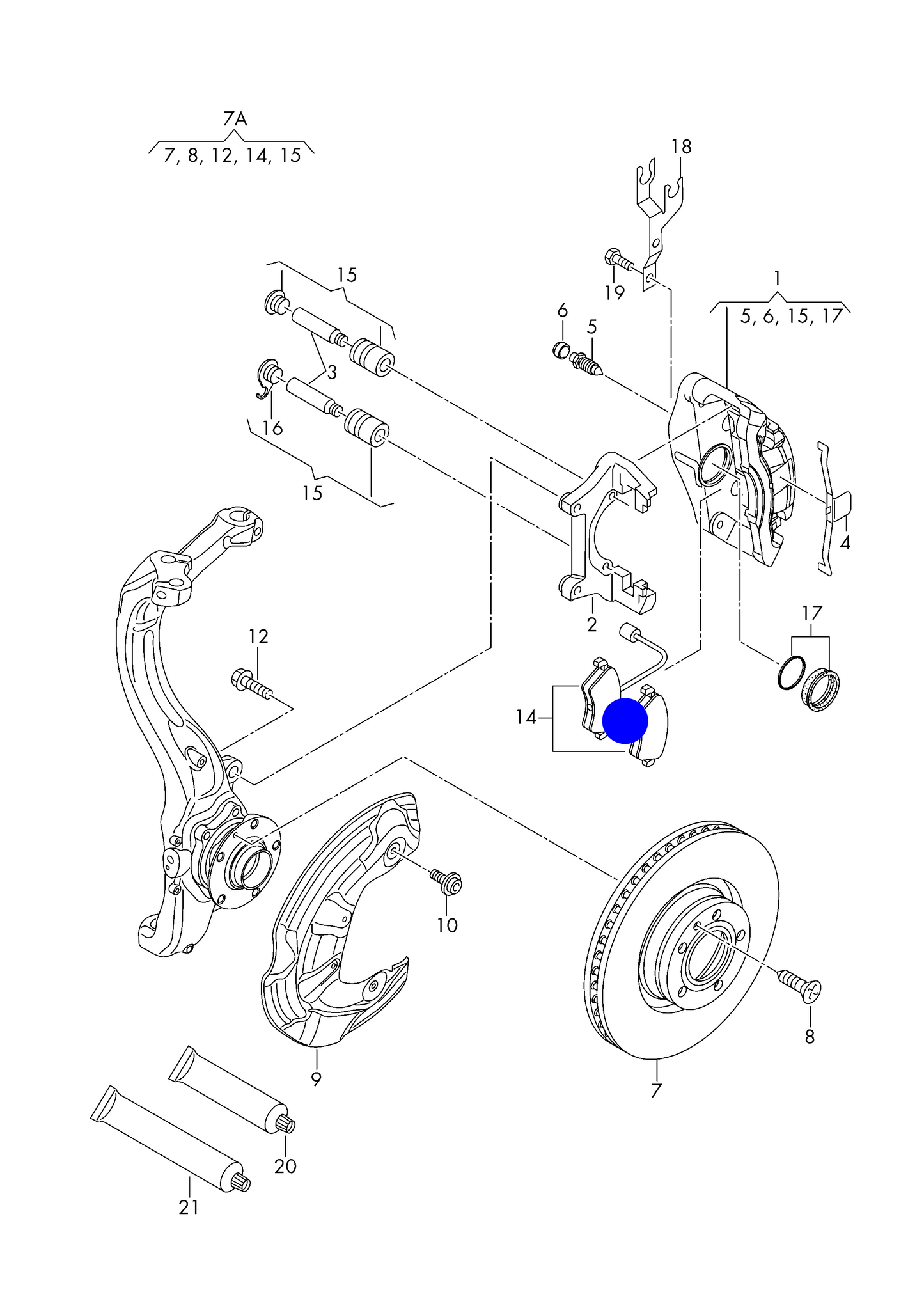 181653 Front Brake Pad Set with sensors 3.2 250/300BHP 04> PR-1LM