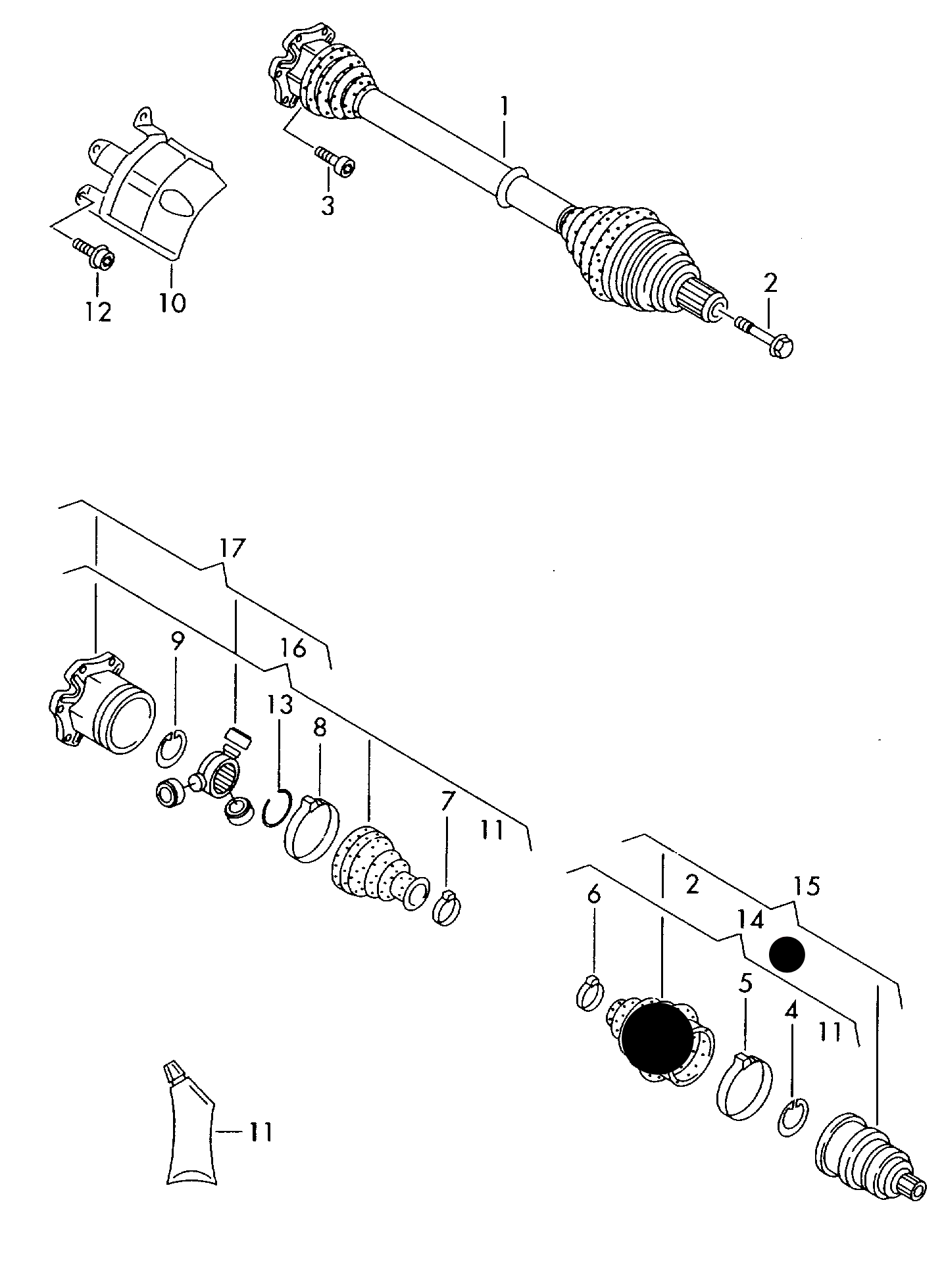 172880 FEBI Outer C/V Boot & clips & grease A4/A5/A6/A7 2008>