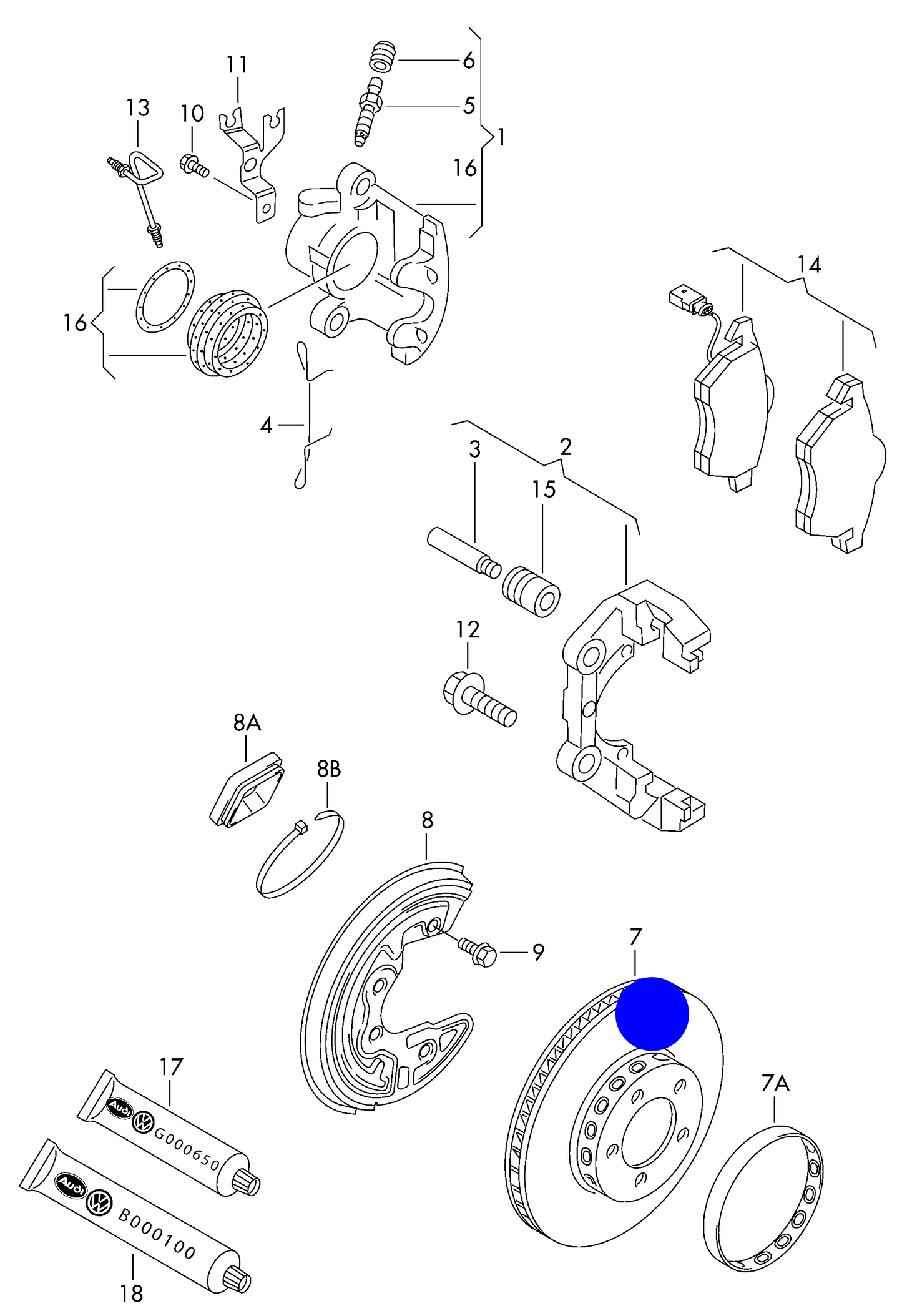 110420 Pagid Front Vented Brake Disc-288x25mm 1.9/2.0TDI