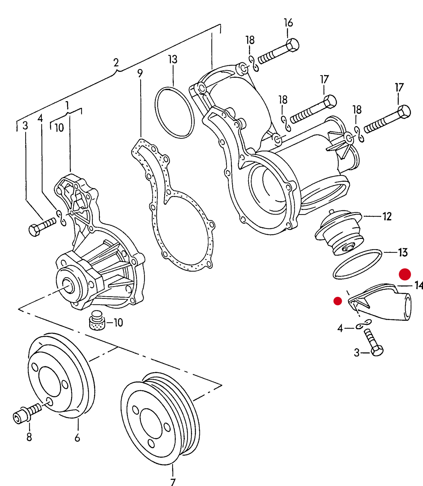 107307 Coolant Flange>thermostat 1.6-1.9 8v