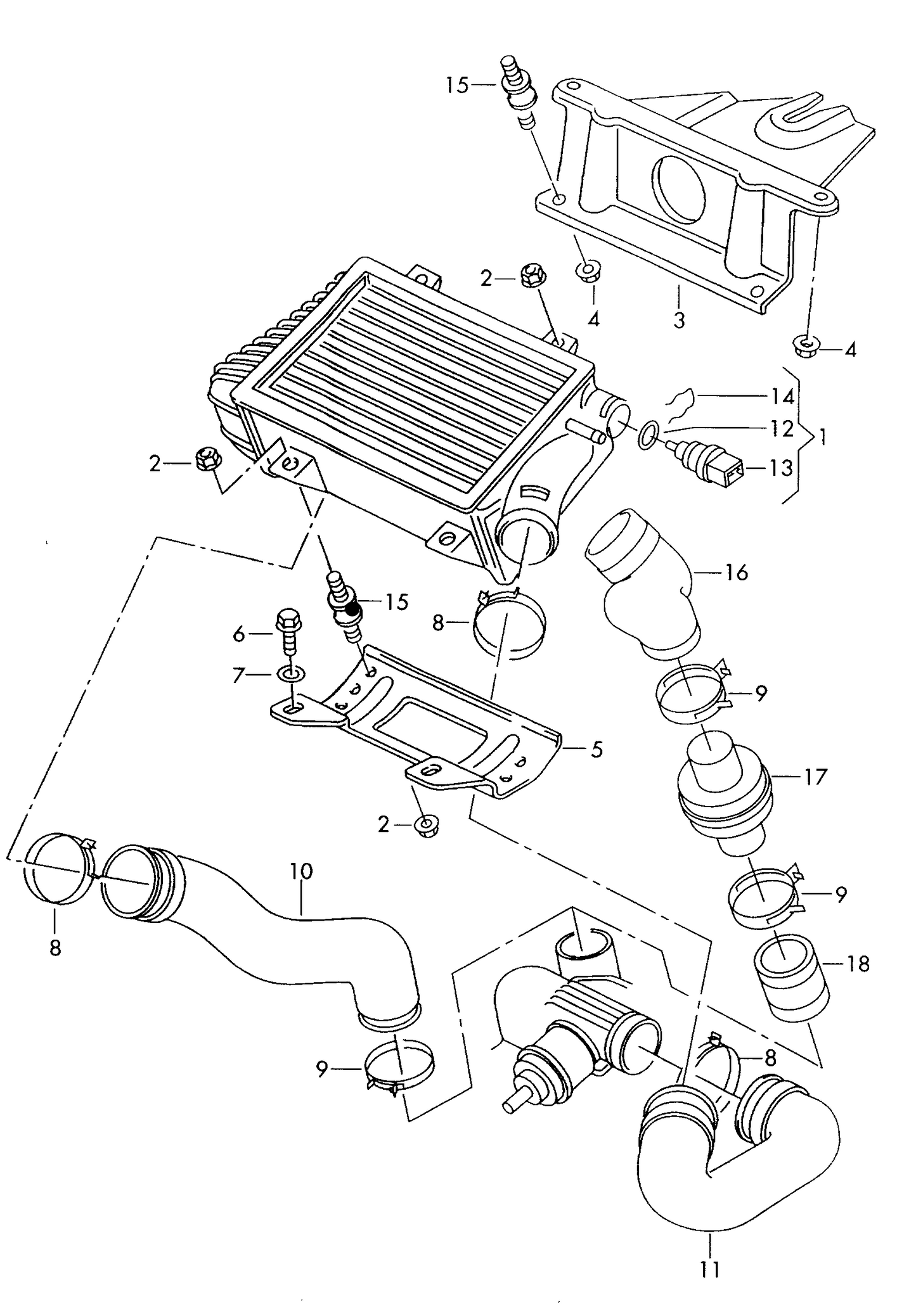 102744 Fuel Pump/Air Cooler Mounting Golf 2/Polo/T4 96>