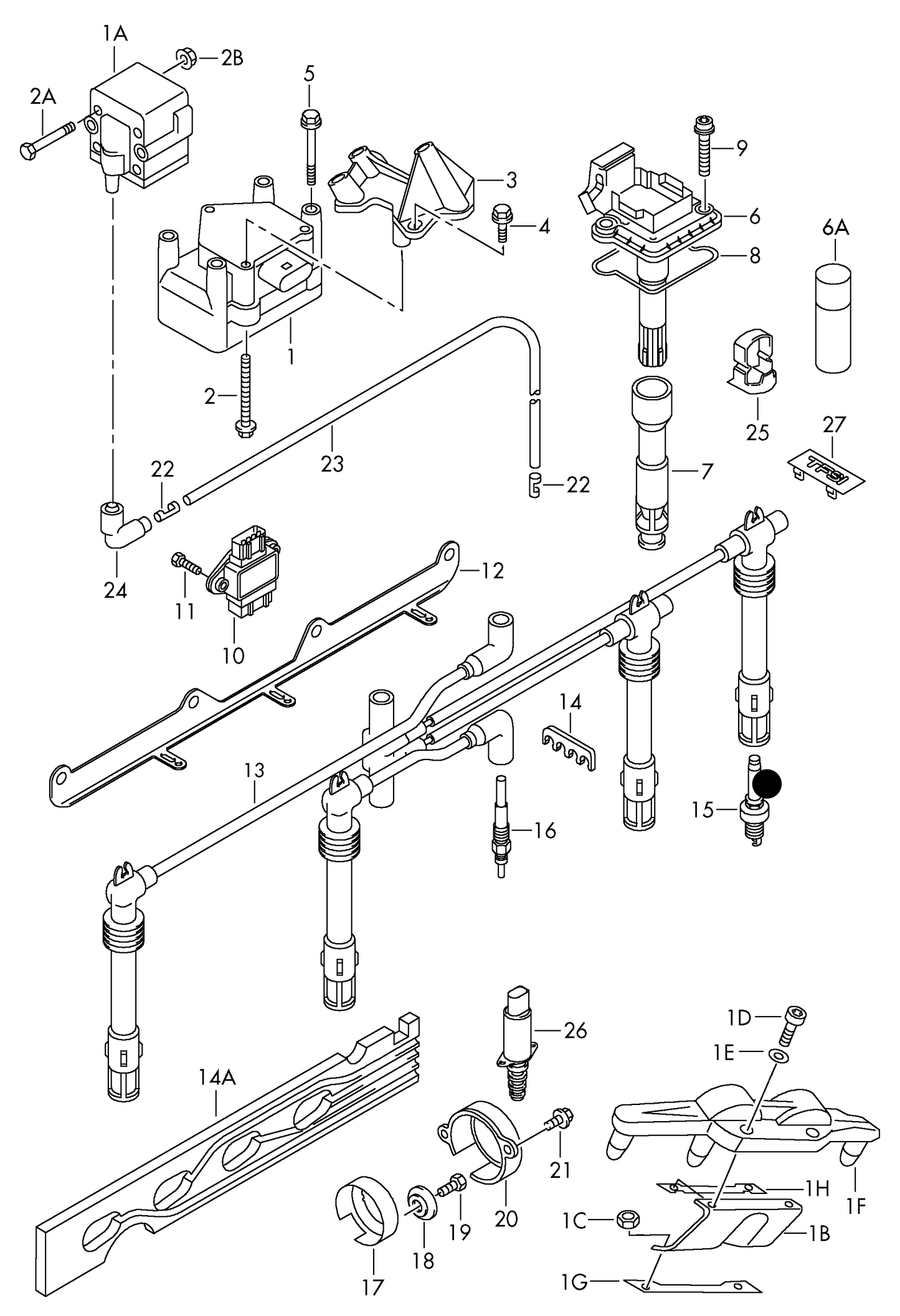 108954 Bosch OE Spark Plug 2.3 V5 150BHP / 2.8 VR6 AAA