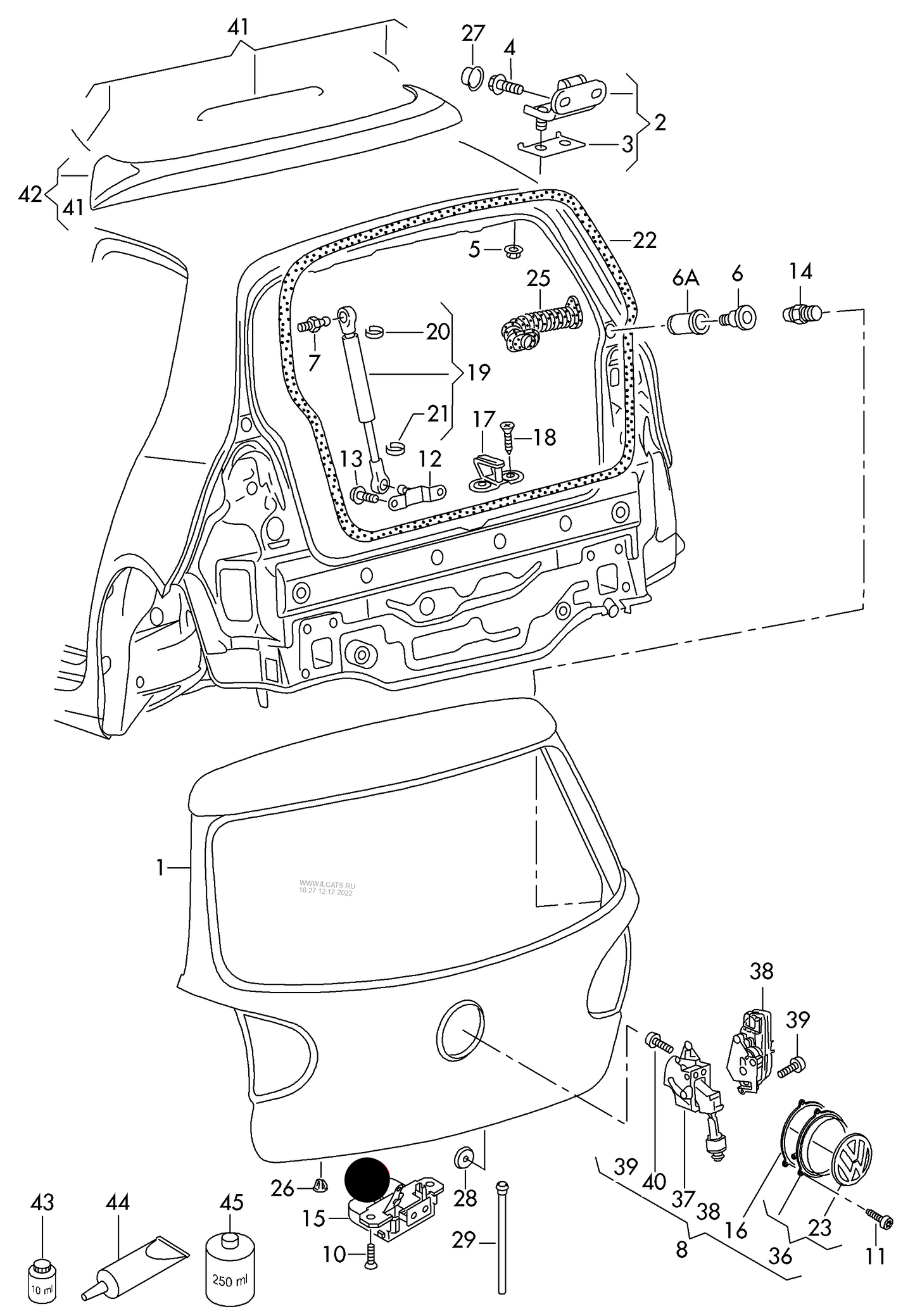 110946A Topran Tailgate Lock with actuator (inner) 4PIN