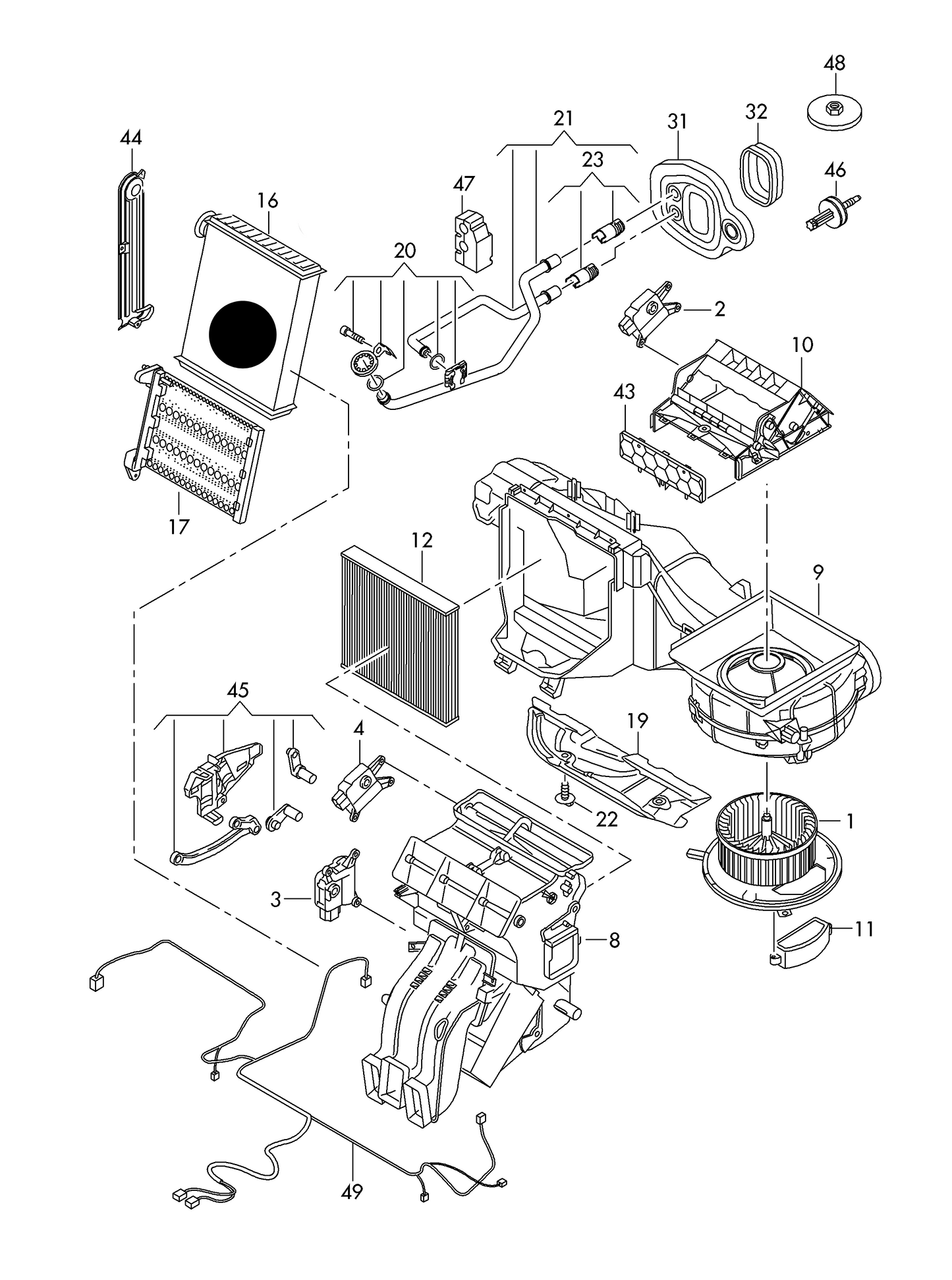 630154 Heater matrix VAG 2013> 'Valeo type' (not denso)