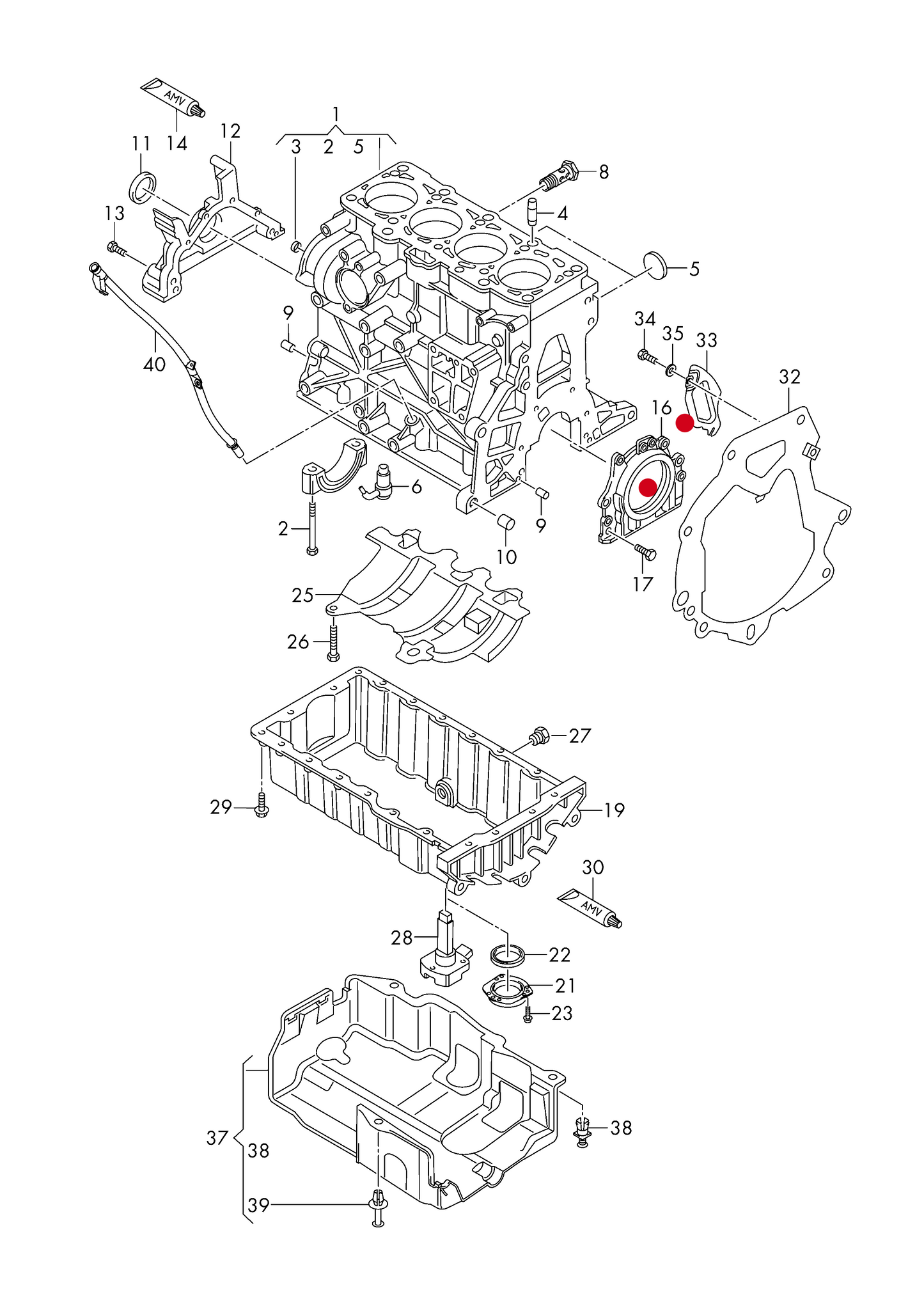 112886 OEM Crankshaft Sealing flange with sealing ring and trigger wheel