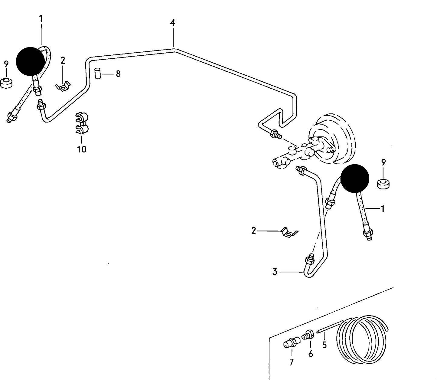 102635 Front Brake Hose 335mm ATE: Golf Mk1 (1979-1983), Golf Mk2 (1984-1992), Caddy Mk1 (1983-1992)