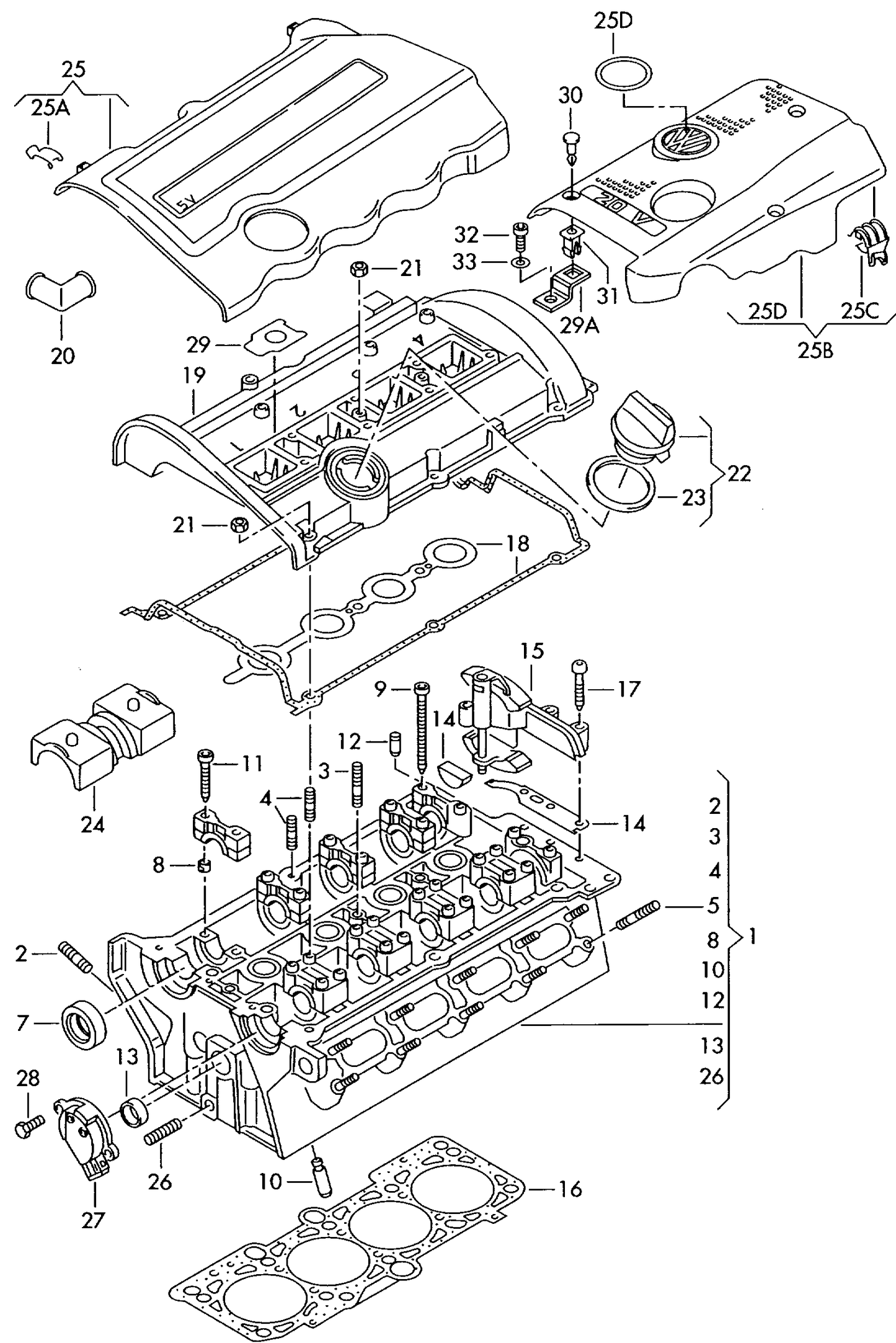 101109K Cyl head gasket set 1.8 ADR,AFY,AEB