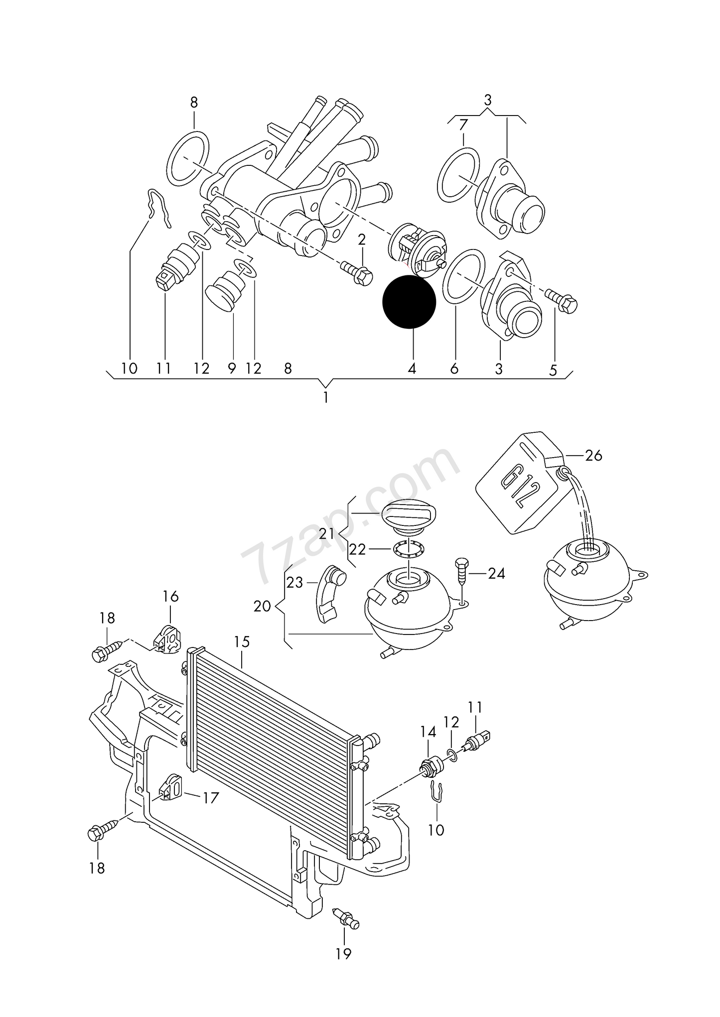 100616 Thermostat-87oC 1.0/1.4 16V;1.6 16V
