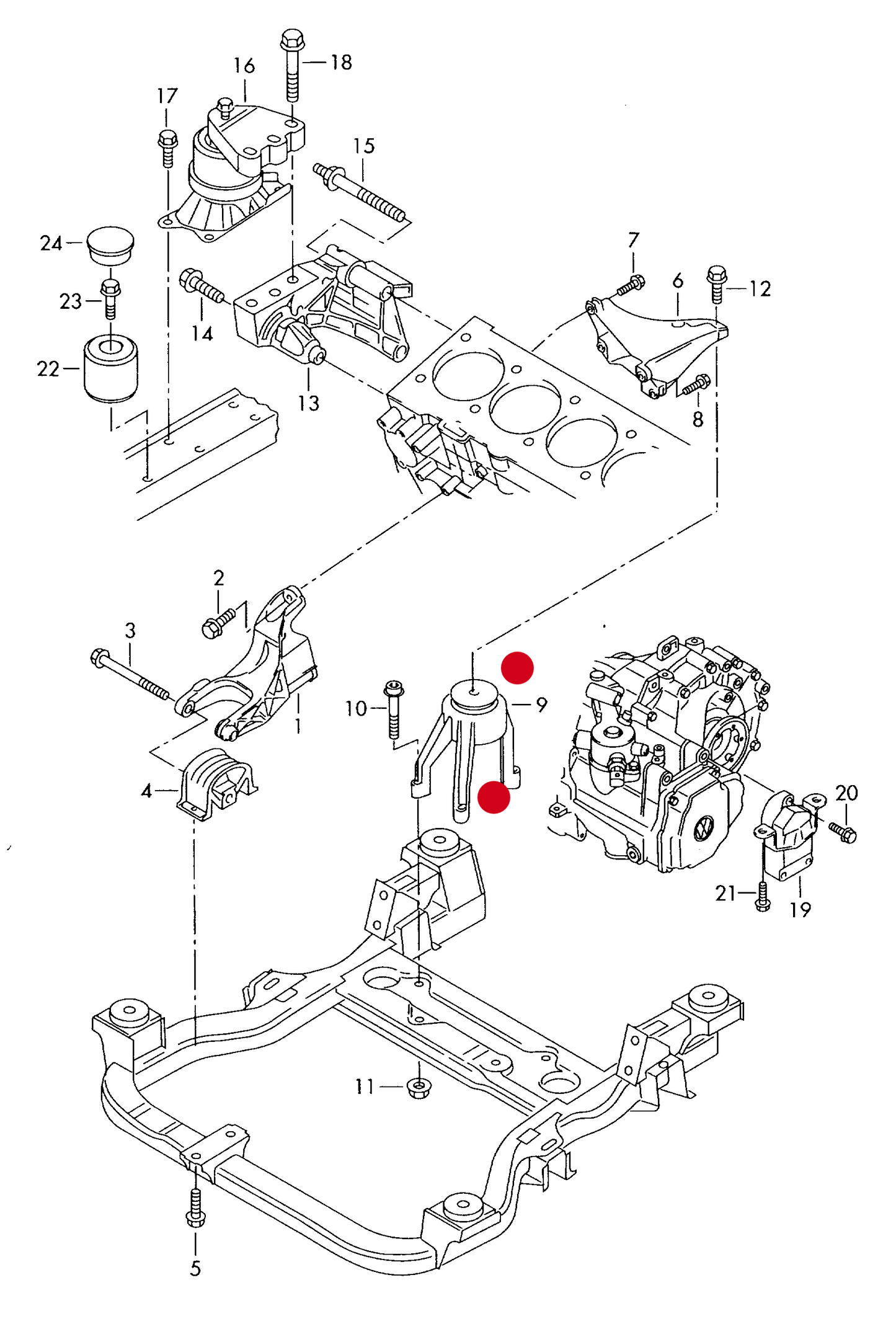 114318 Rear Engine Mounting T5 03>Automatic Transmission 2WD