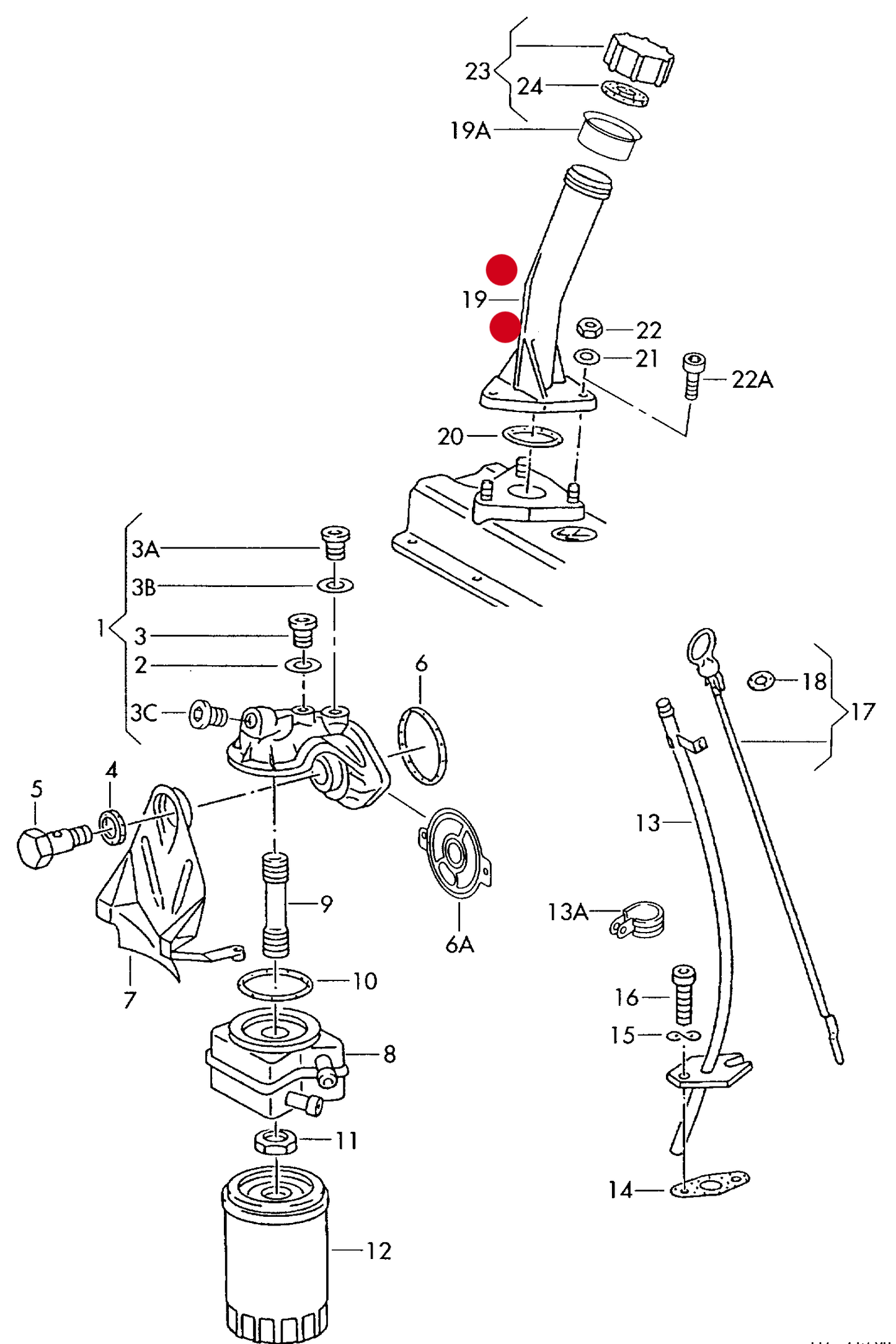 (19) 074.115.308E GENUINE oil filler pipe T4 2.5tdi AJT,ACV,AYC, AUF,AHY,AXG, AYY