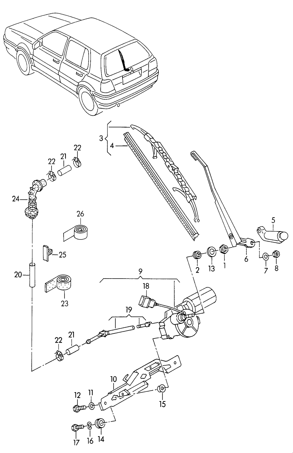 107296 Febi Rear Washer Jet & Tube Golf mk3 Hatch ''No longer stocked but can be ordered''