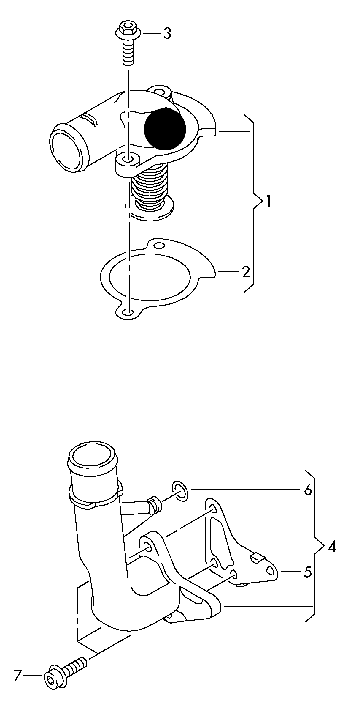 112244 Coolant Flange & Thermostat 87oC 2.5TDI