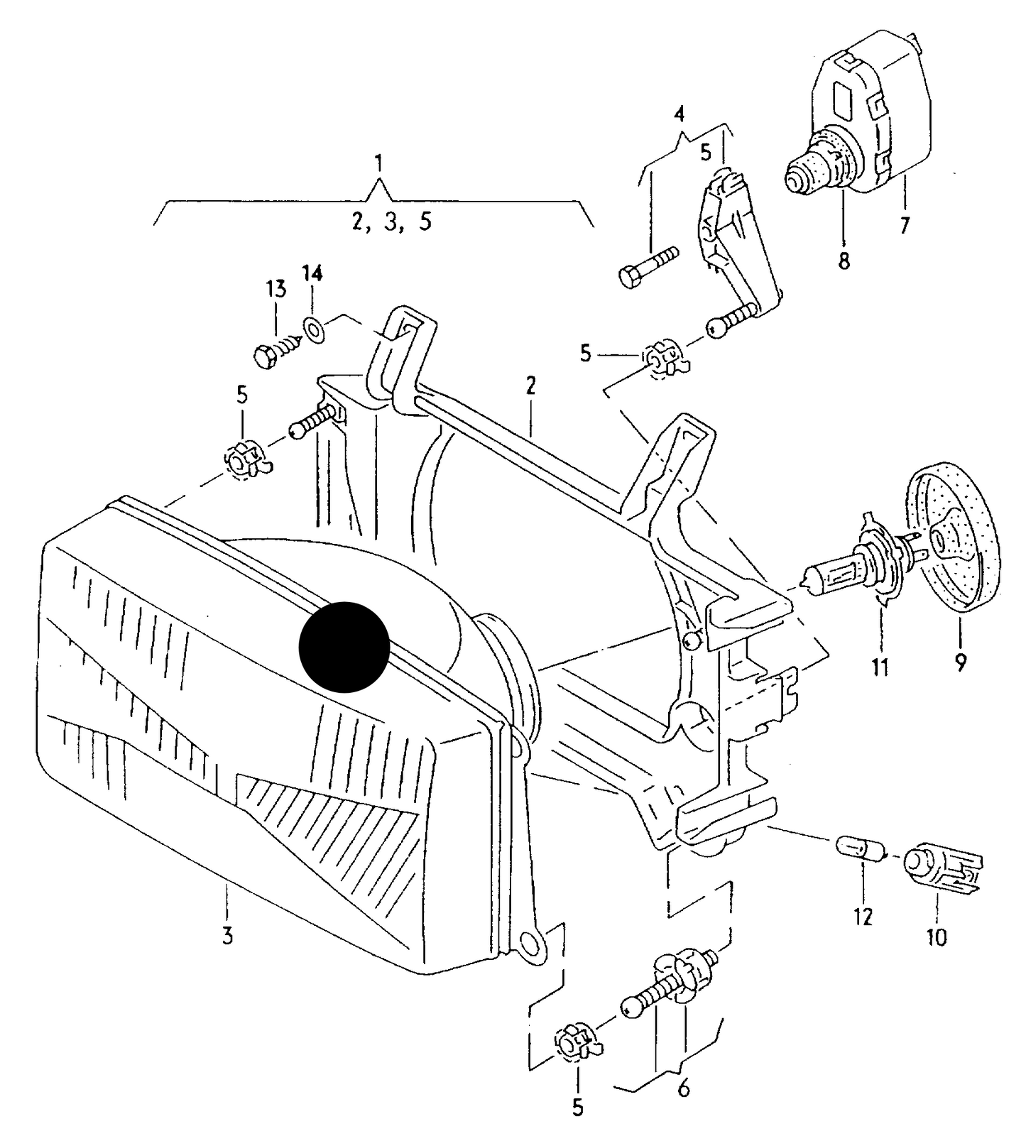 107789 Depo Headlamp Assy-Right RHD T4 91>H4 PR-ACO 'Short Nose' **No longer stocked but can order in a few days**