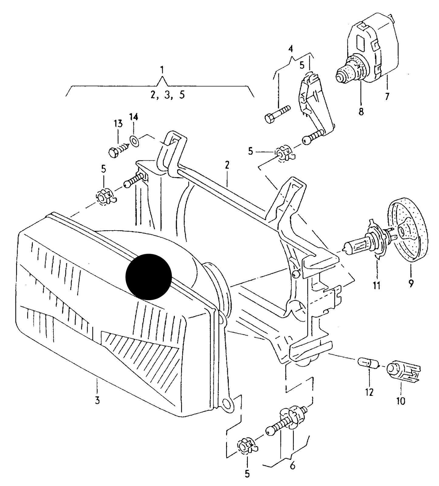 107788 Depo Headlamp Assy-Left RHD T4 91>H4 PR-ACO 'Short Nose' **No longer stocked but can order in a few days**