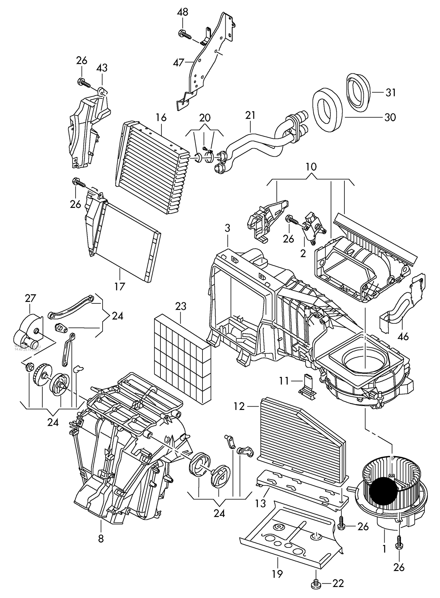 113720 Febi RHD Interior Fan Assembly with motor 12V