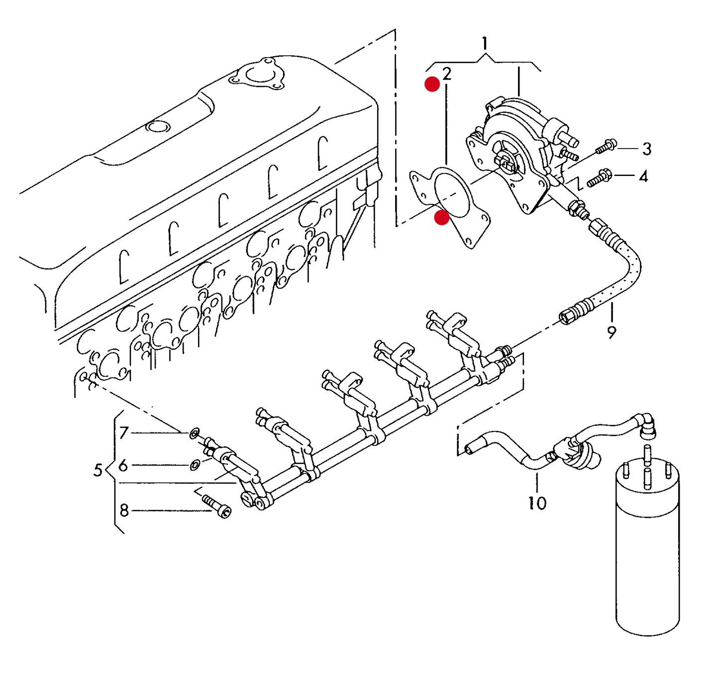 116692 Elring Fuel/Vacuum pump gasket AXD,AXE,BNZ, BPC