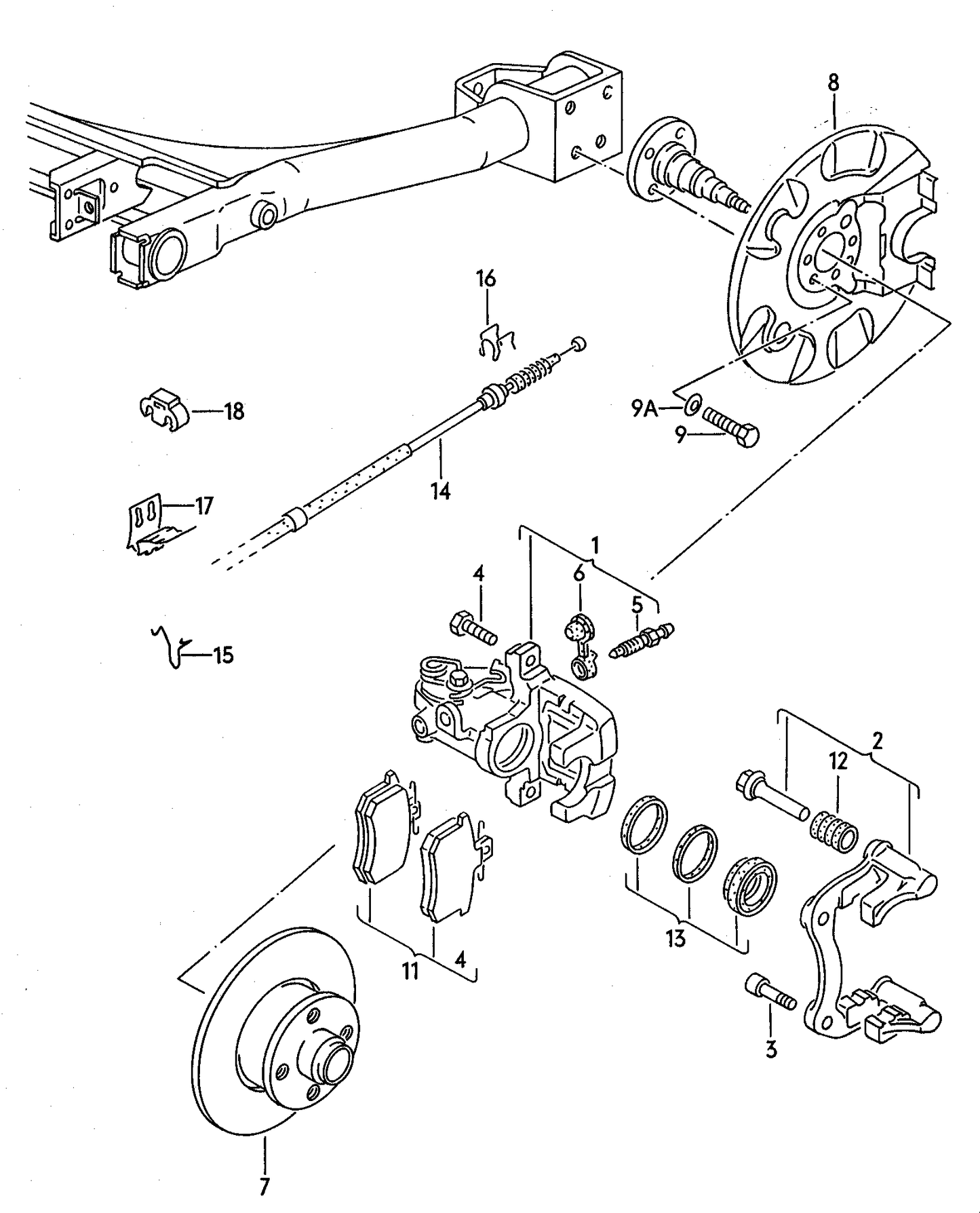 103063 Pagid HANDBRAKE CABLE 1613mm DISC BRAKES >95