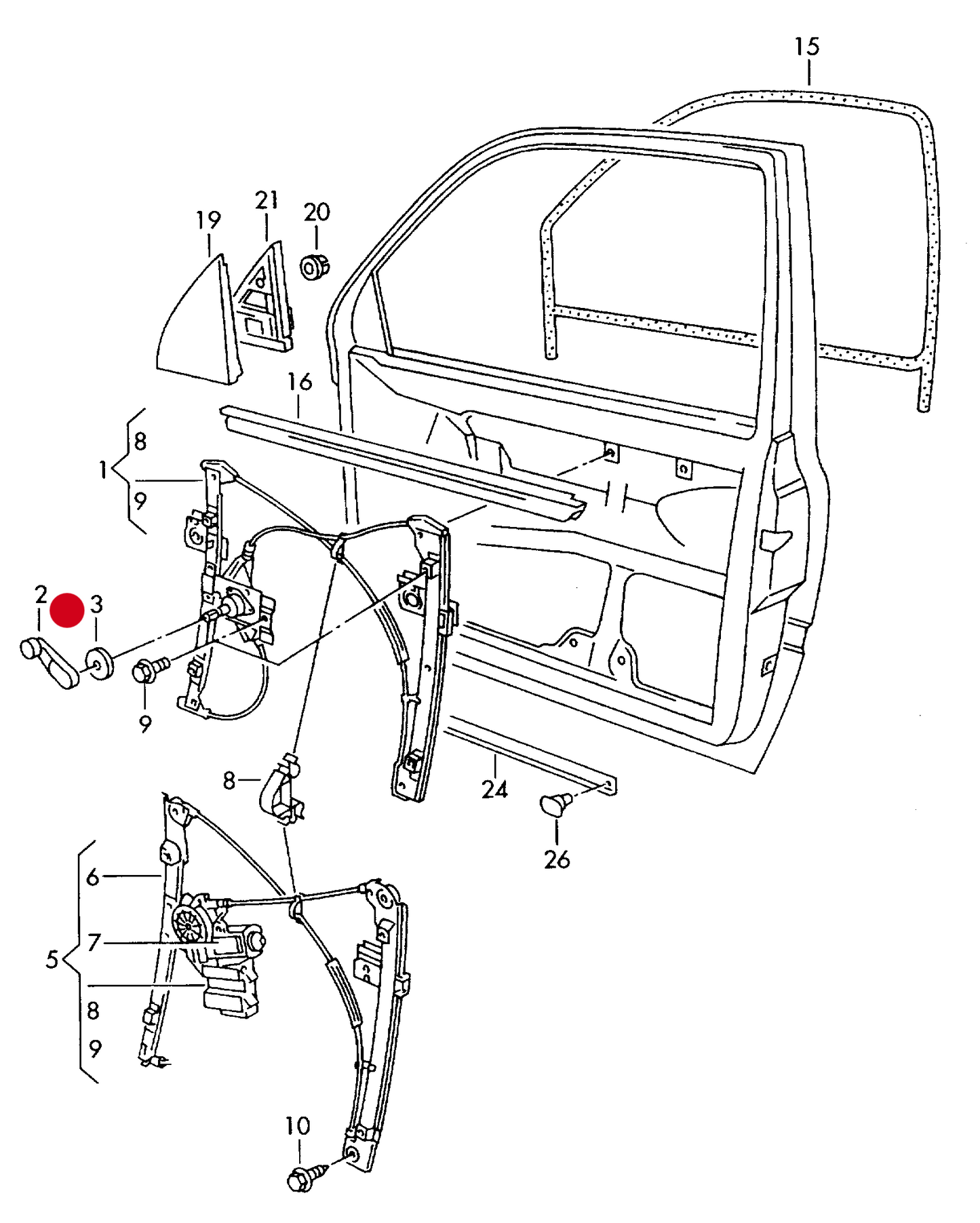103101 Febi Window Winder Handle 'Black'