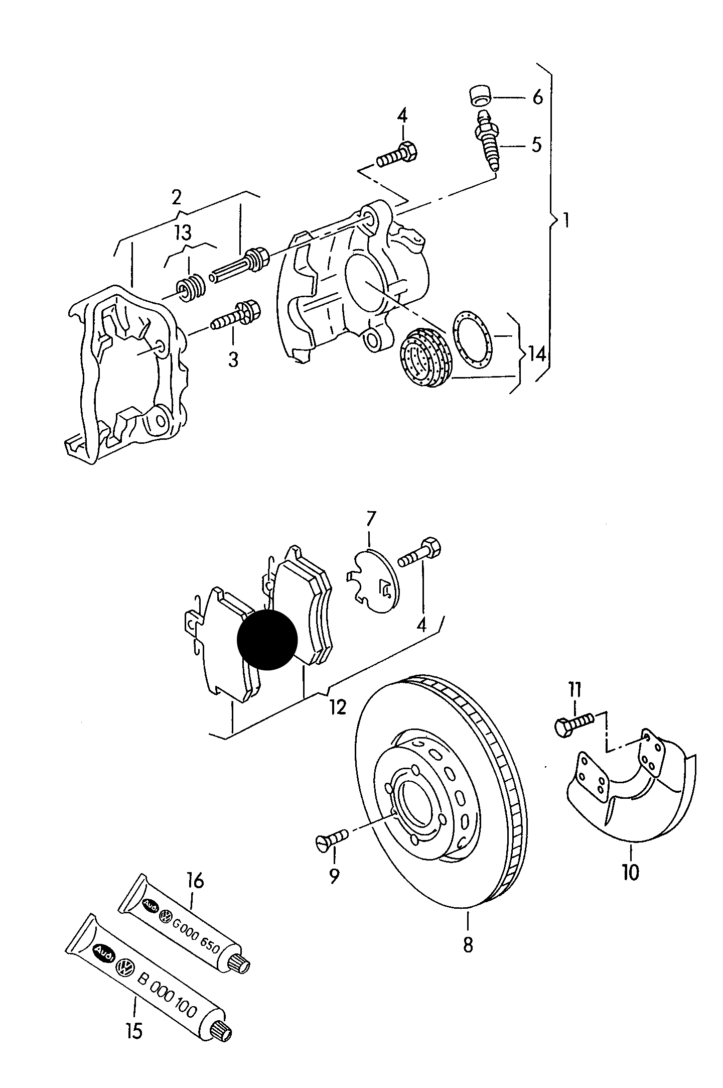 109468 Brake engineering (TRW group) Front Brake Pad Set with sensors A4 1.6/1.8