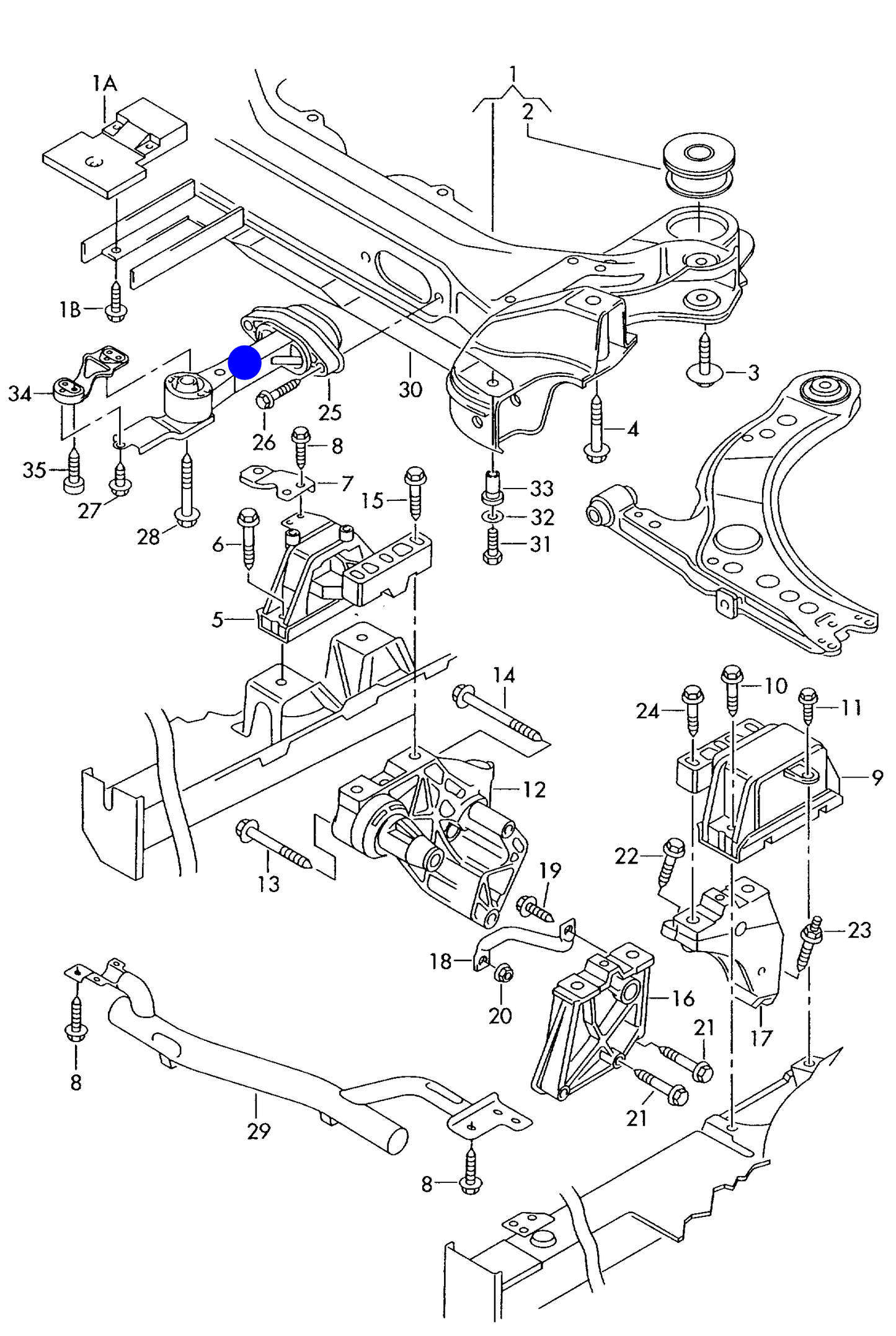 113307 Meyle Rear Engine>Subframe support arm VAG 1.9TDI 1997>