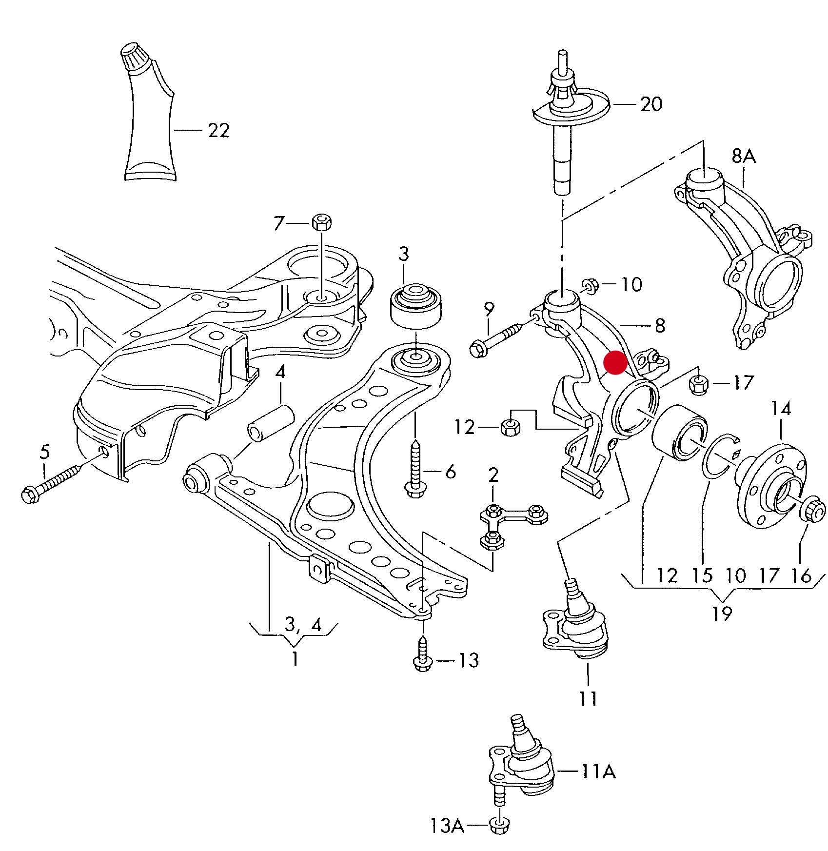 8) 107755 OPTIMAL LH (HUB) Wheel bearing housing with - brake