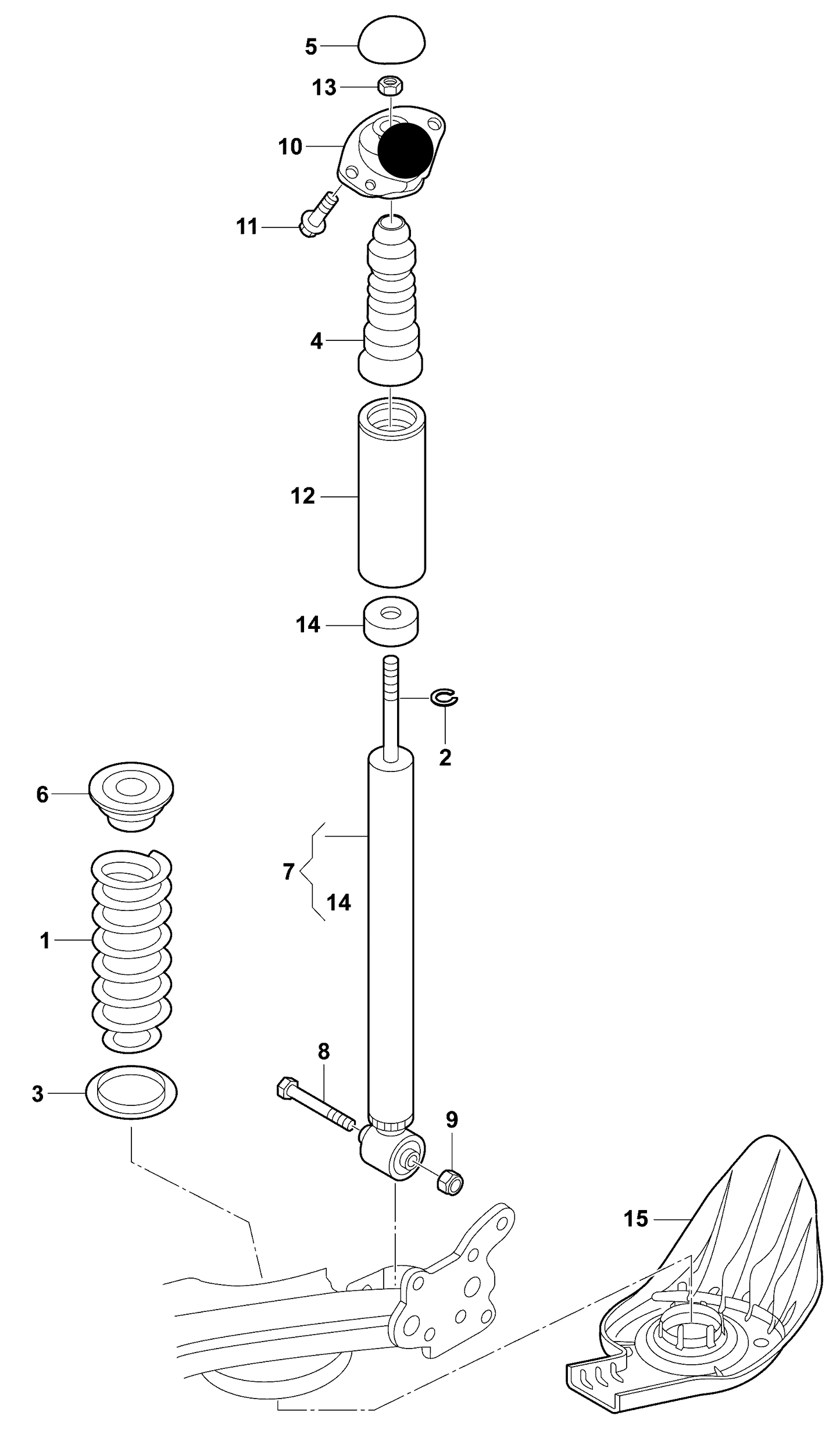 108242 Rear Suspension Top Strut Mounting 'STD SUSP' PR-1JA,1JB,1JK