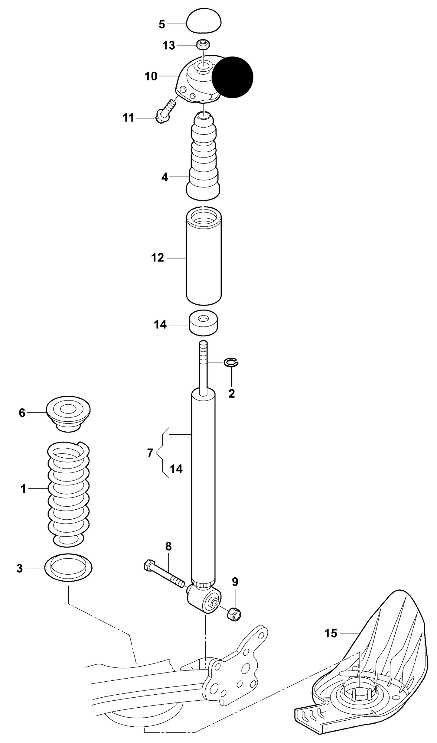 109878 Febi Rear Suspension Top Strut Mounting 'SPORTS SUSP.' PR-1JC,1JH, UA9,UB1,UB2, UB3,UB6, estate+ PR-1JG