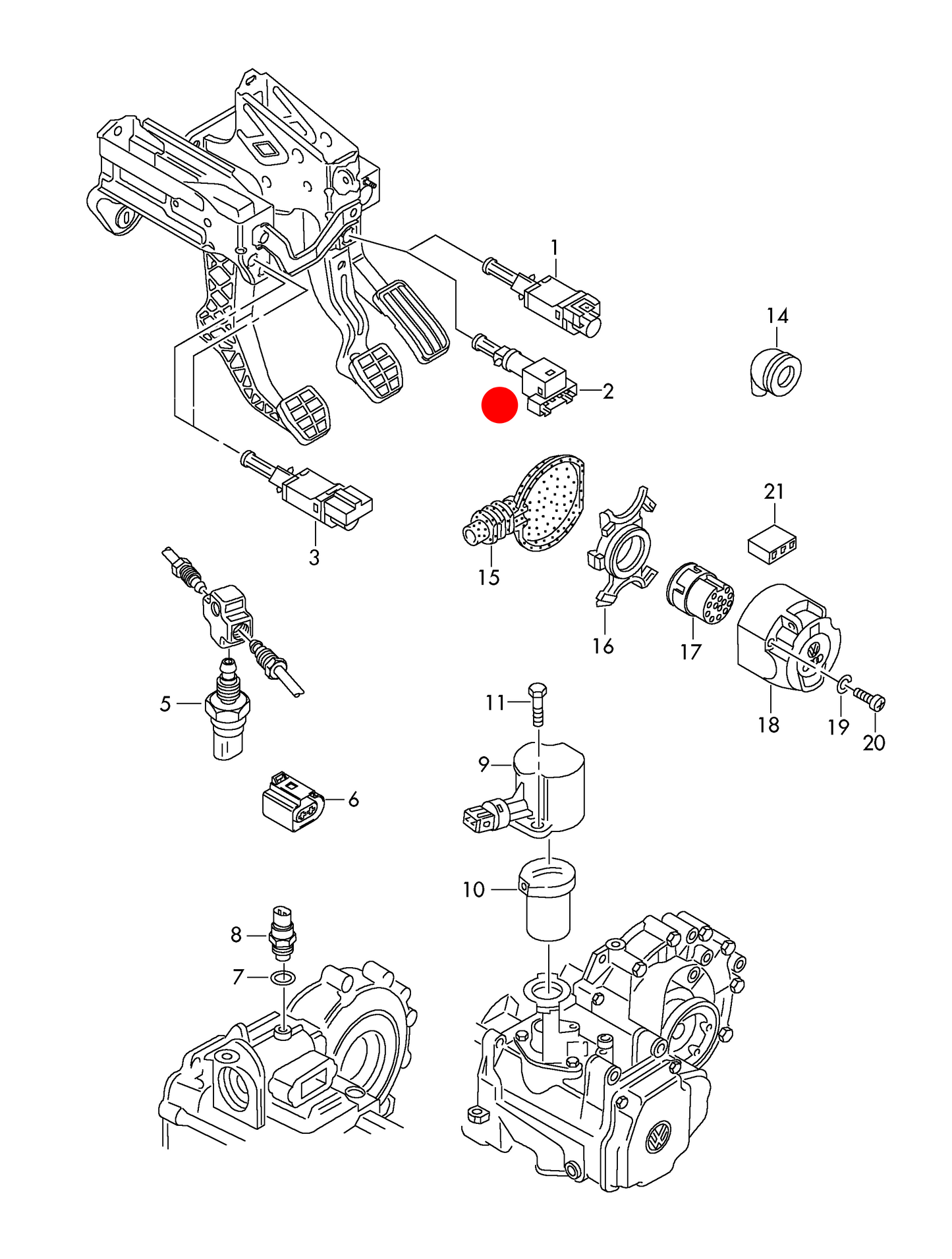 111624 New Modified type Brake Light Pedal Switch (Old type see other pic-pink switch)
