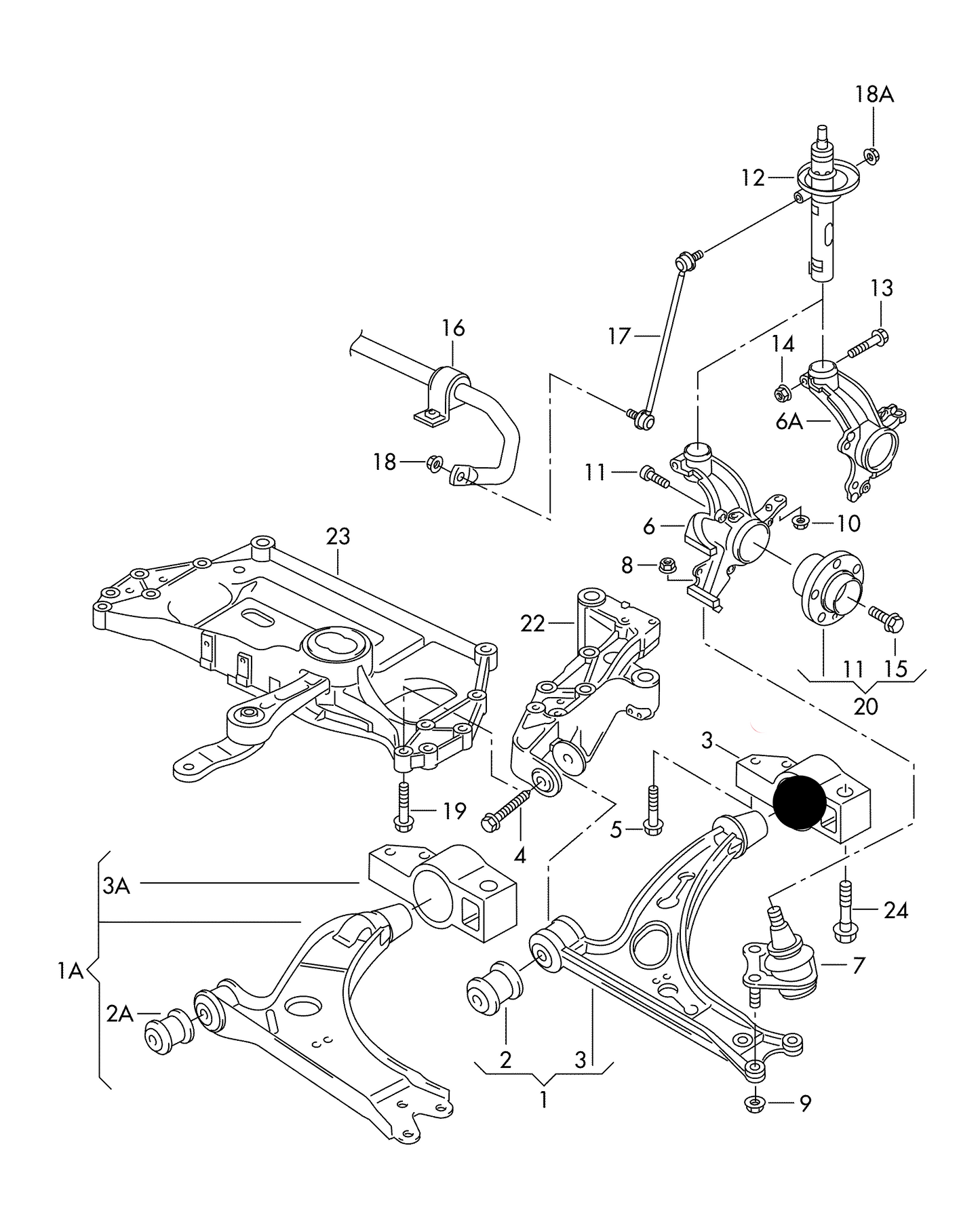 111021 Front Control Arm>Rear Bush ''Right'' VAG 04>PR-2HO,2H1,F0A,F4J, F6M, PR-8Q3,8Q6