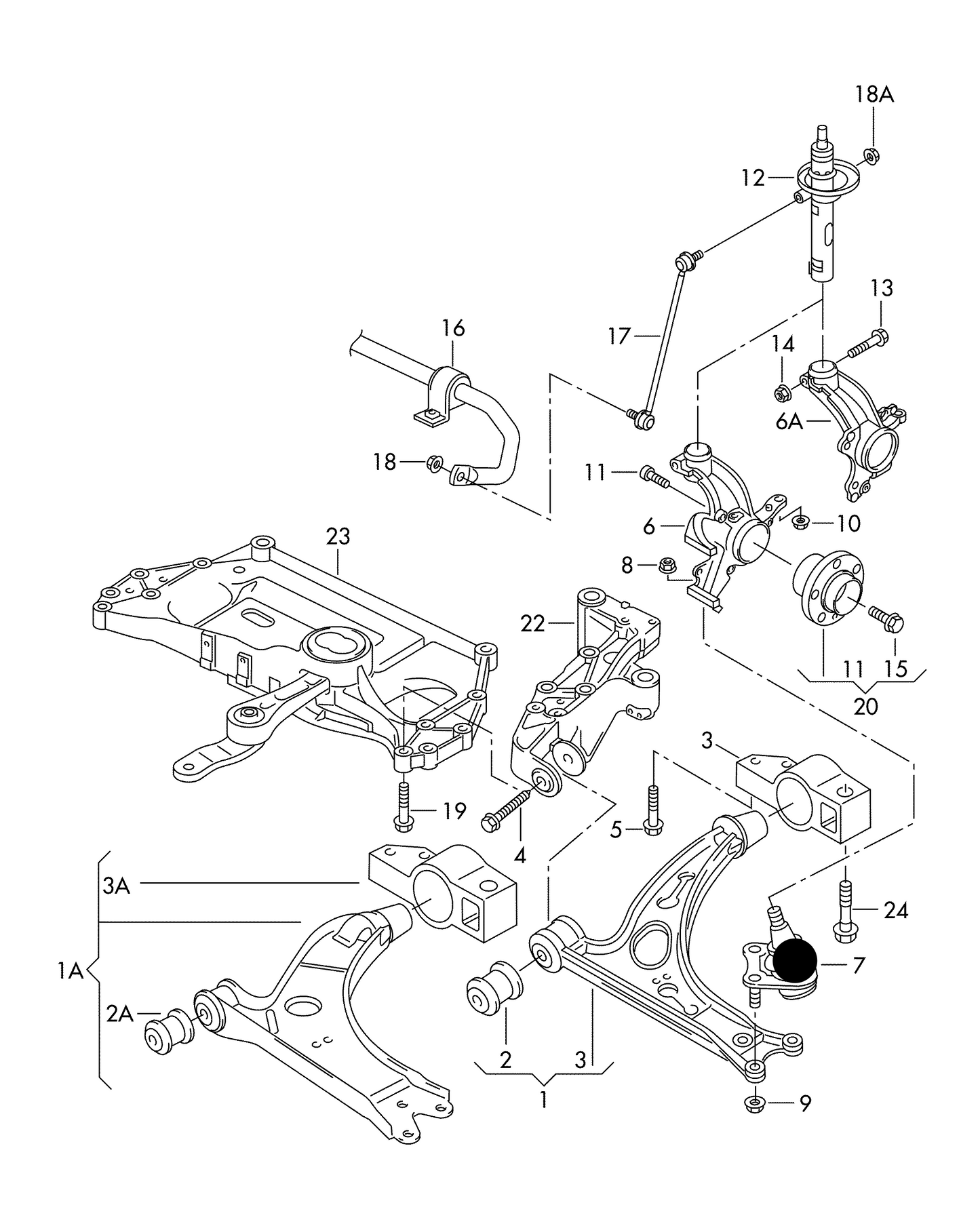 110063 Front Ball Joint-Right Lower VAG 04>