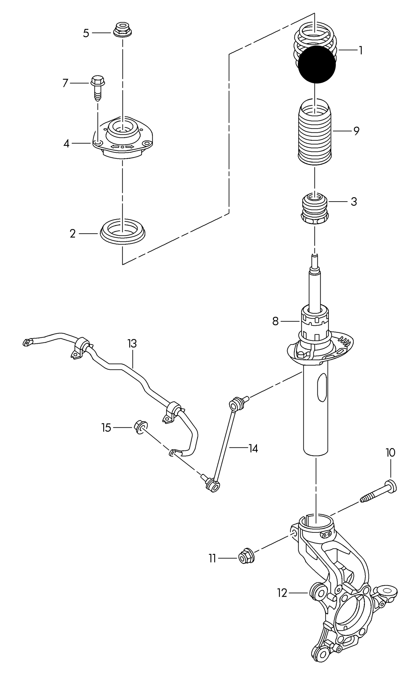 ACS1019 Front Coil Spring Various VAG 2004> blue orange green grey white PR-2UB+L06