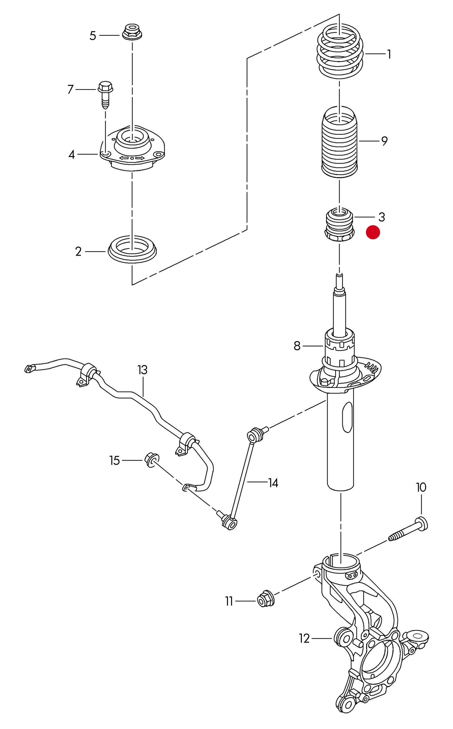 110065 Optimal Front Bump Stop 70mm VAG 04>70MM PR:G01,G02, G03,G04,G21, G22,G23,G24, G63,G64