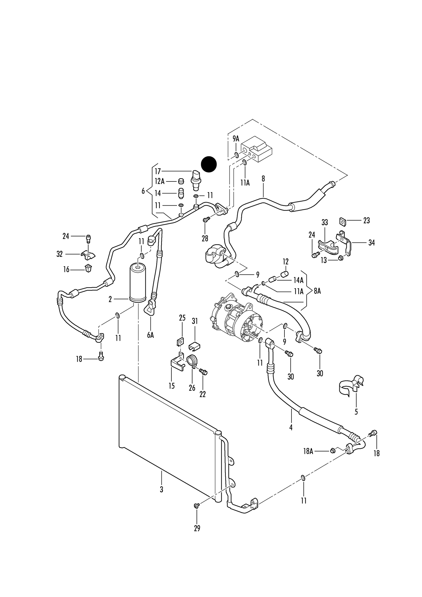 113591 'G65' Air-con Pressure Switch 3pin pressure sensor for vehicles with air condit. F 9C-Y-600 001>>* F 1C-Y-405 165>>*