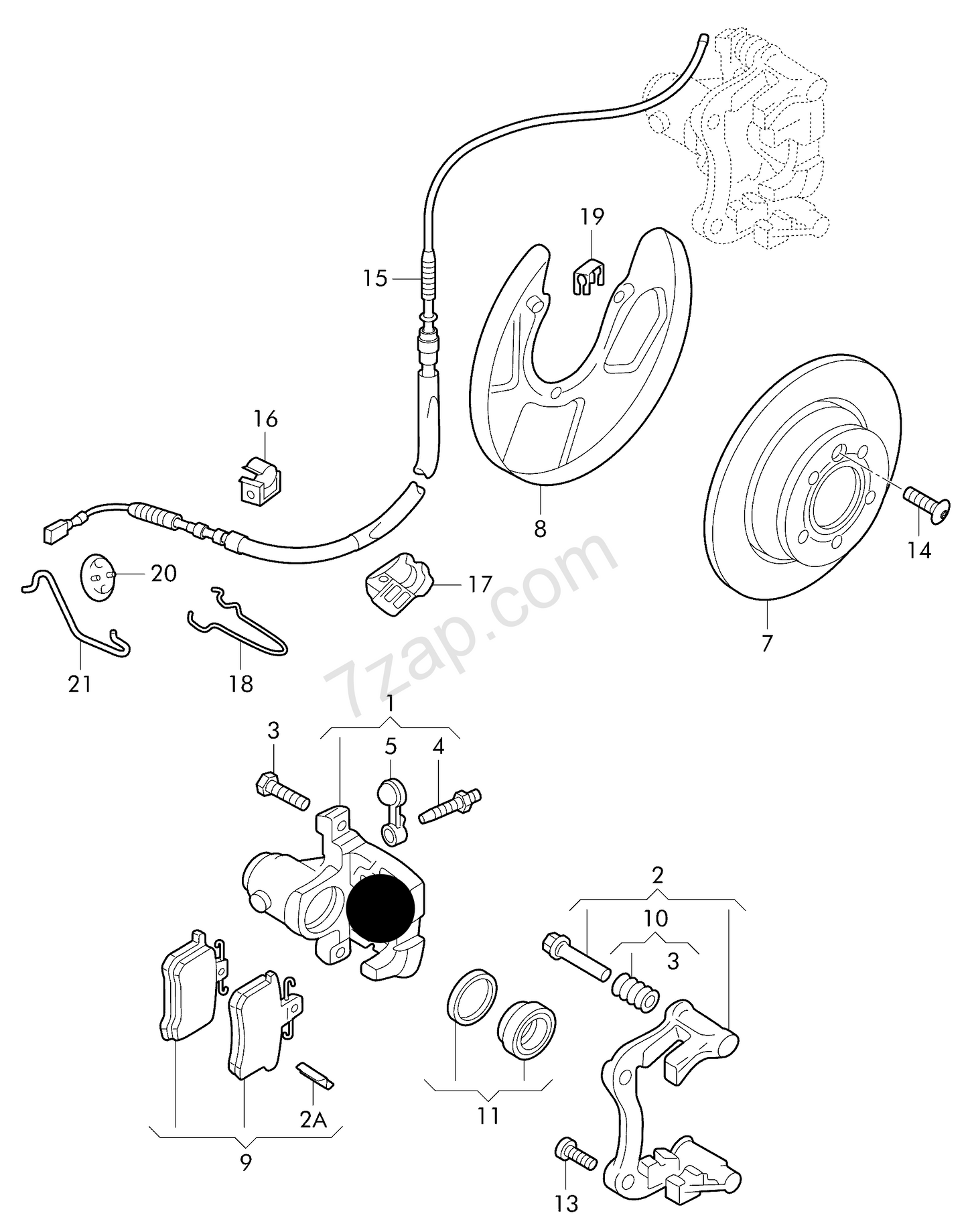 178117 New Right Rear Brake Caliper PR-1KF/PR-2EE