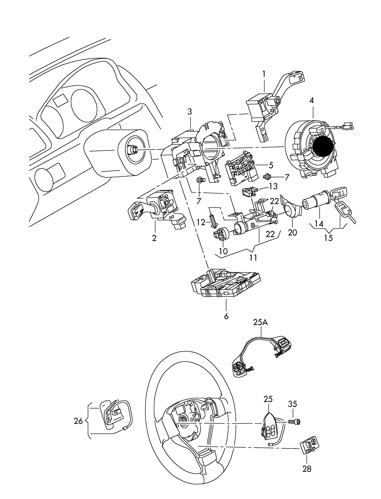 115501 FEBI Steering Angle Sensor (Clock Spring) VAG mid 2005> 'Special order 1-2 days'