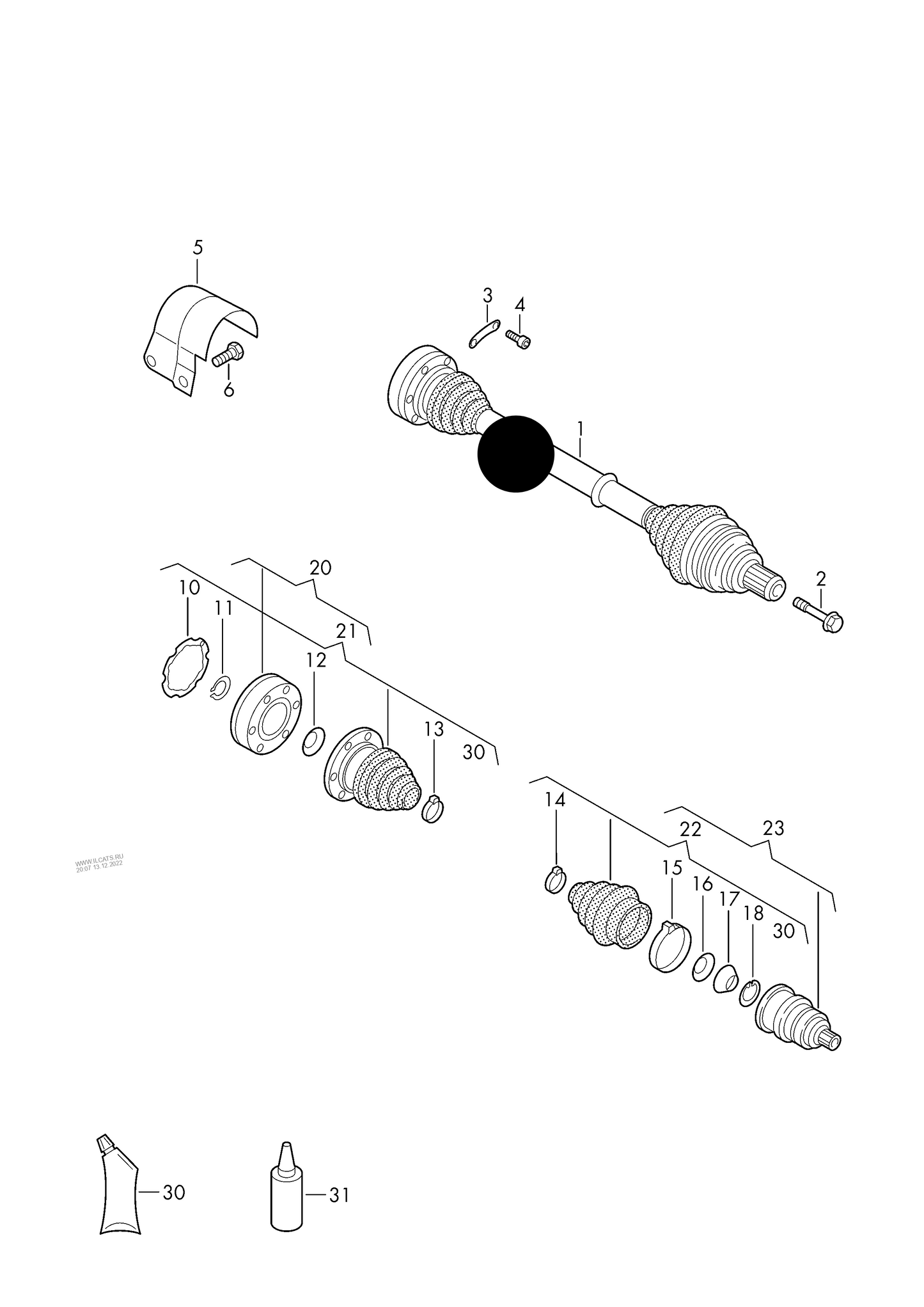 193379 NEW R/H Driveshaft for 5 speed manual transmiss. frt.-wh.dr.+ BSE,BSF, CCSA,CHGA, CMXA
