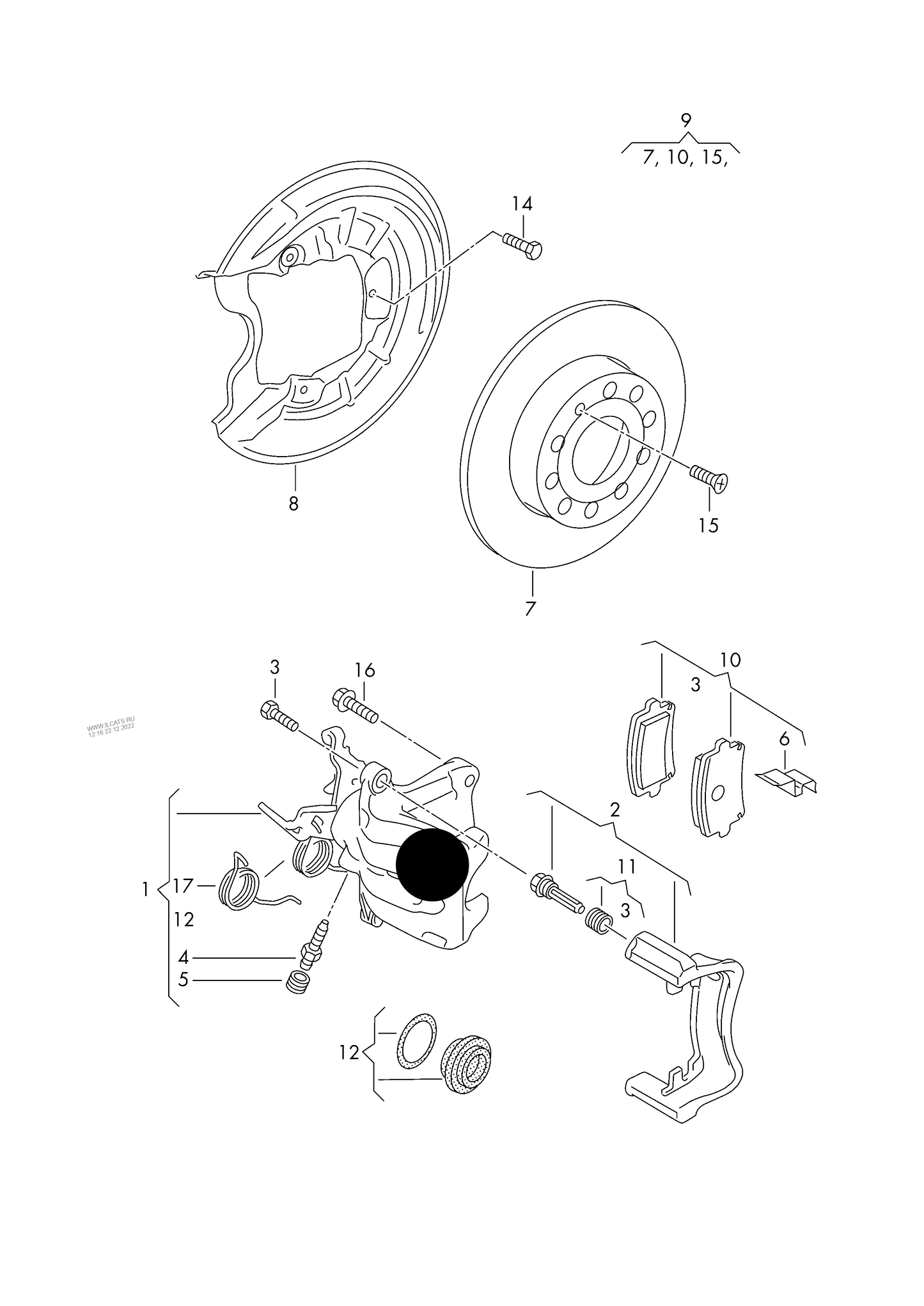 178106L OE 'Red' L/H brake caliper housing for version: left red 207/211bhp PR-1KY,1KV