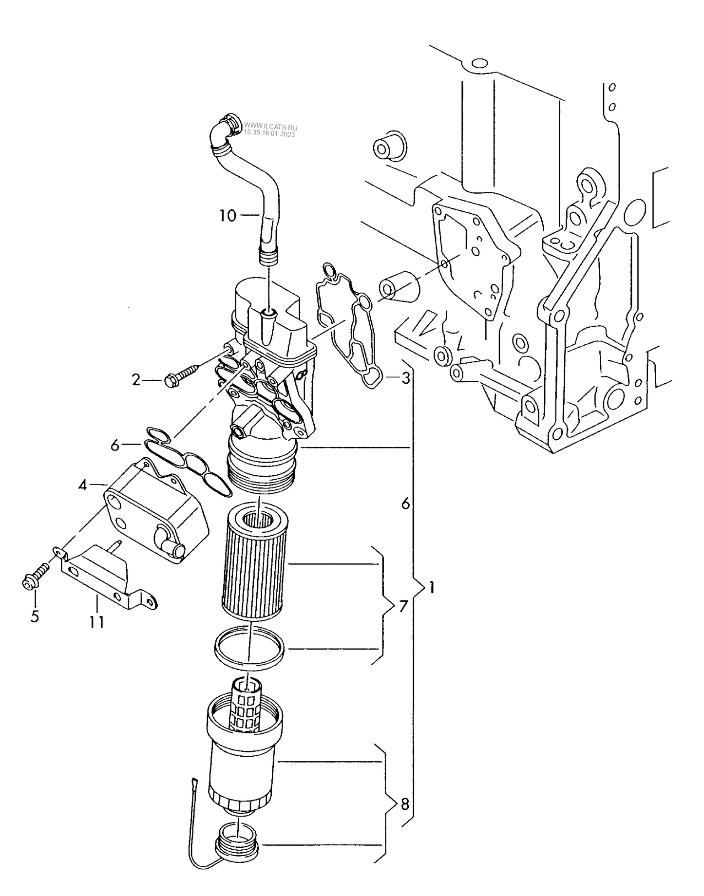 (6) 115361 ELRING Oil cooler seal