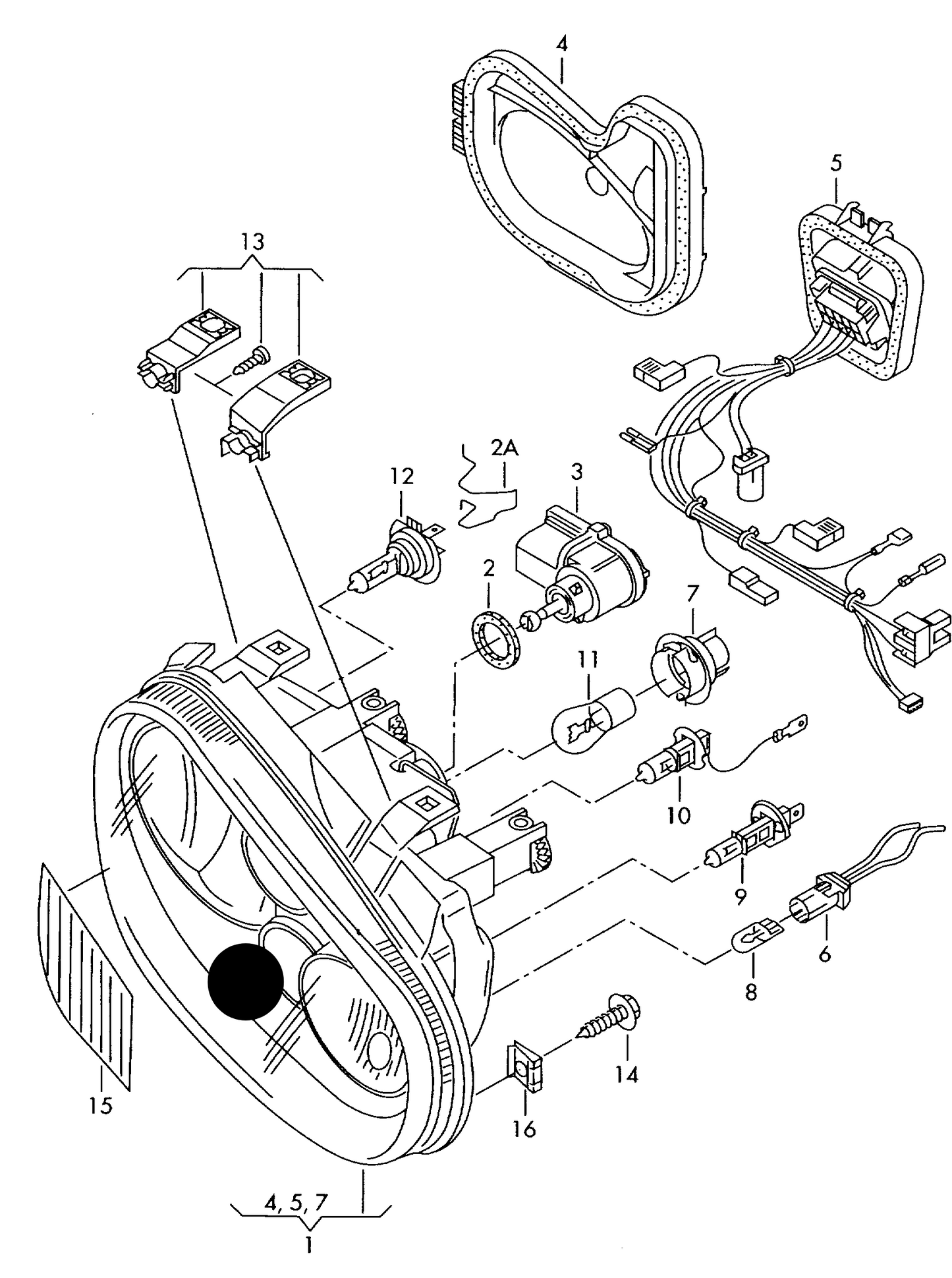 107910 Headlamp Assy-Right with fog lamps ''NOT GAS'' ‘please contact VWS for availability before ordering’