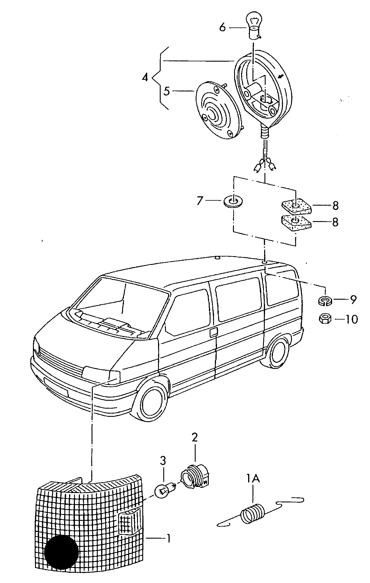 104113S Smoked Front Indicator Lens Offside (Right) VW T4 1990-2003