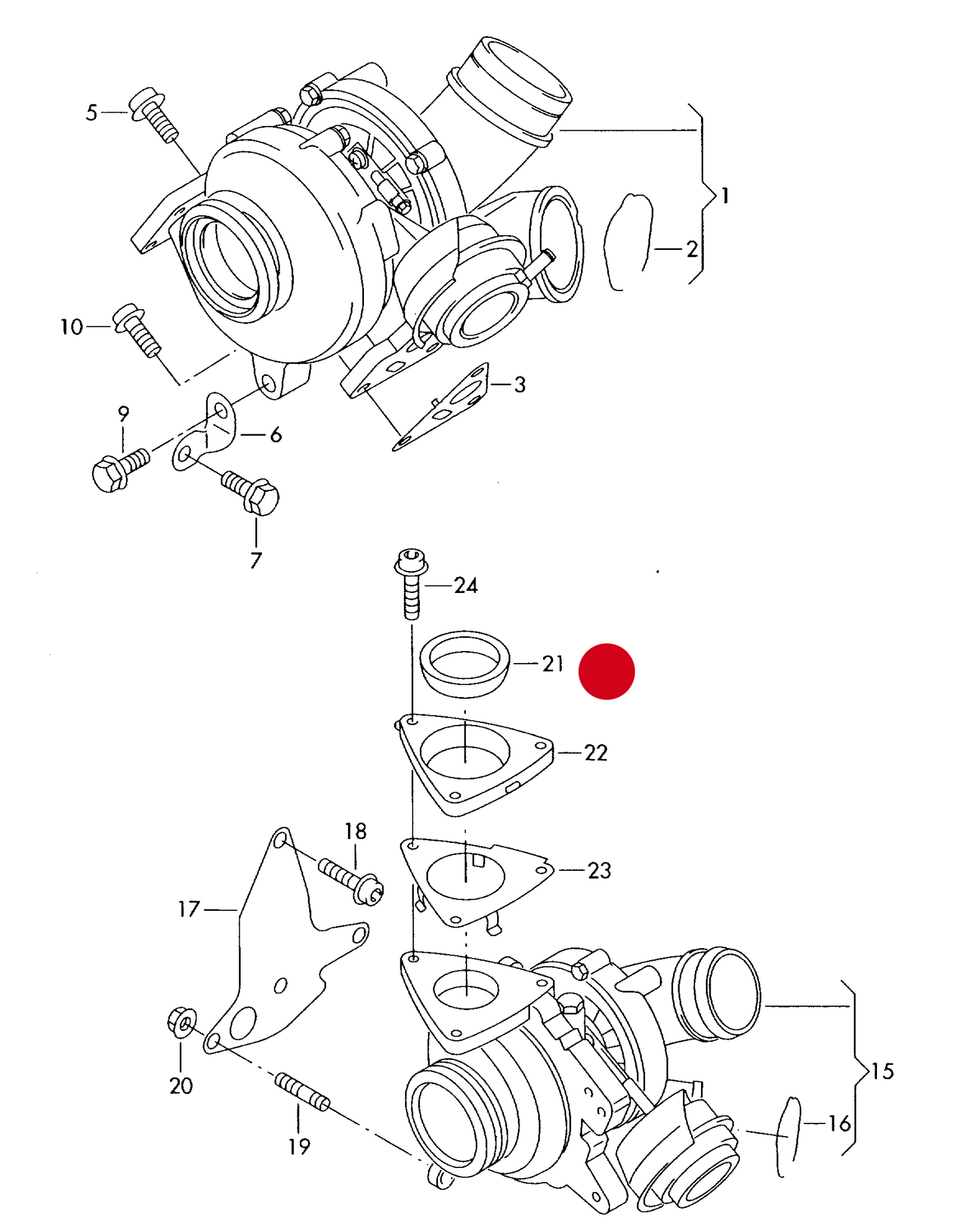 102445 Exhaust Turbocharger Gasket