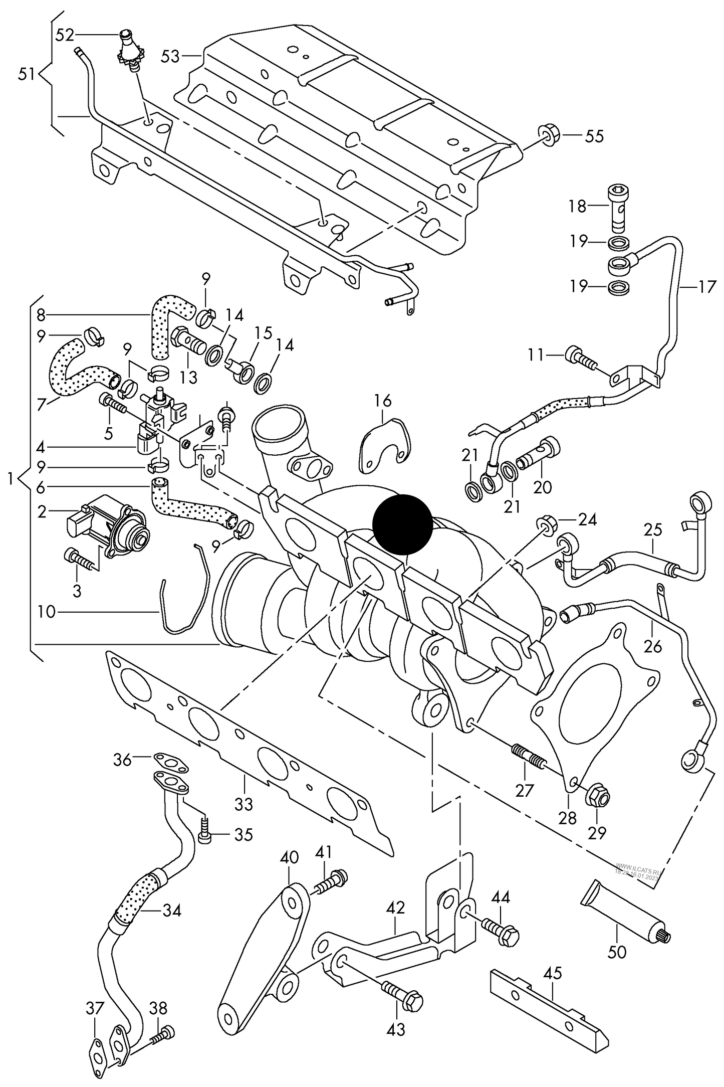 124638 BORGWARNER Original NEW Turbo & exhaust manifold petrol eng.+ CDLC,CDLF 2.0 ltr.
