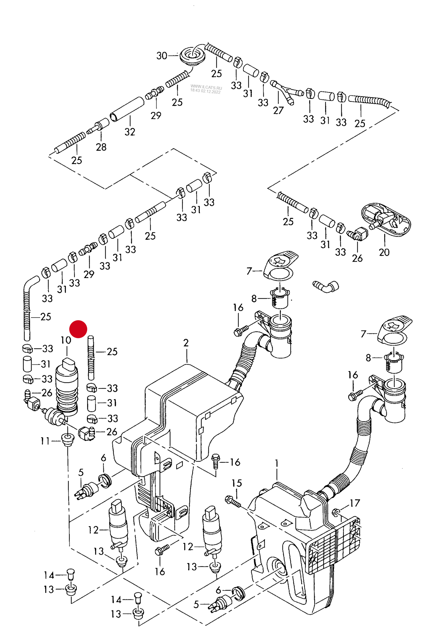 107819A Windscreen washer system pump for vehicles with wipe-wash system for rear window (New Plug Type)
